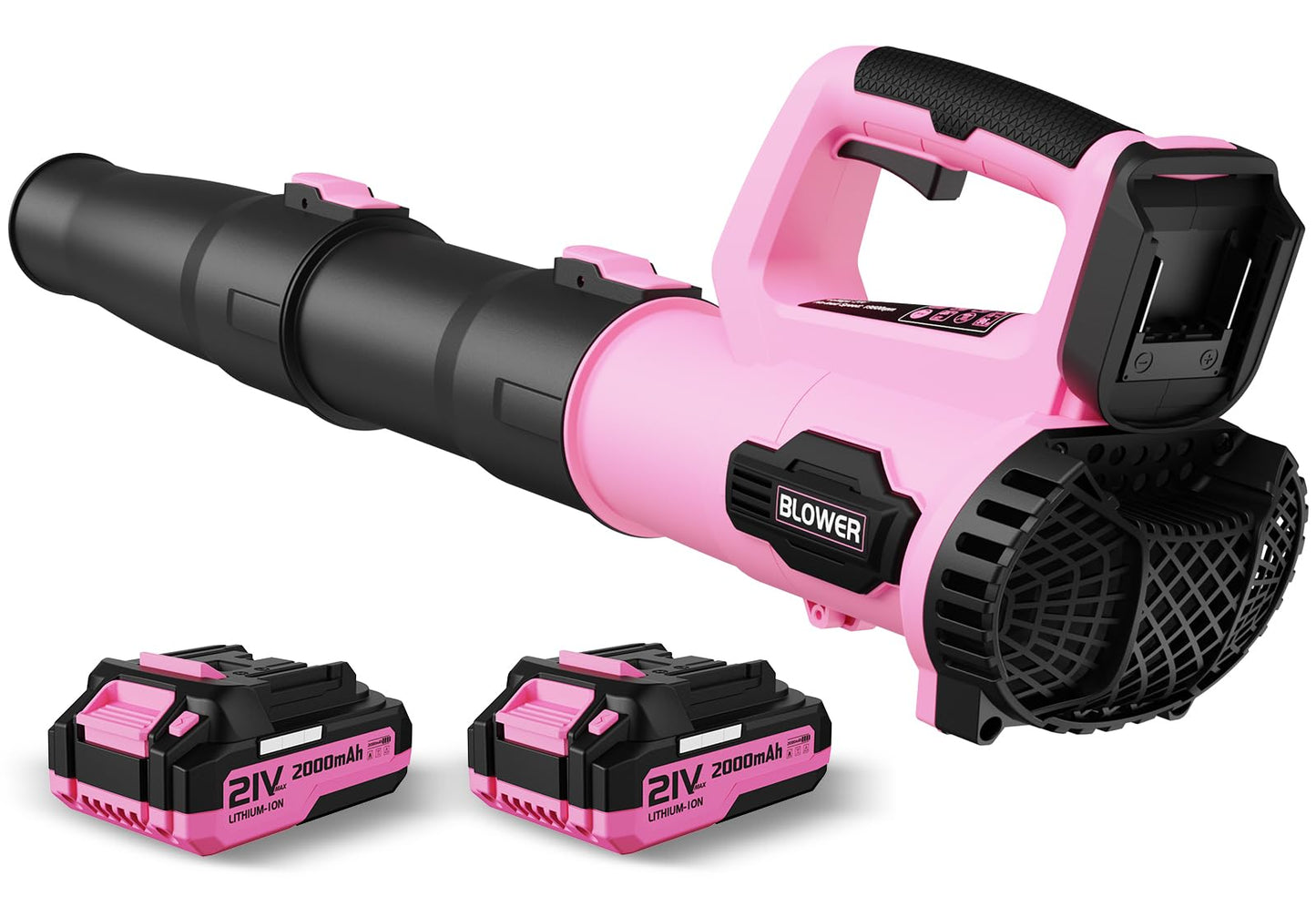 LEAPUL Leaf Blower Cordless, 21V Electric Leaf Blower with 2×2.0Ah Batteries & 1 Fast Charger, Lightweight Battery Powered Blower for Lawn Care, Patio Cleaning