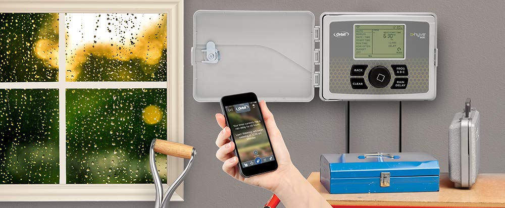 Orbit B-hyve Smart Indoor/Outdoor Sprinkler Controller - 6-Zone - App Controlled Smart Controller with Custom Irrigation Schedules - Weatherproof Multi-Zone Sprinkler System - 57946