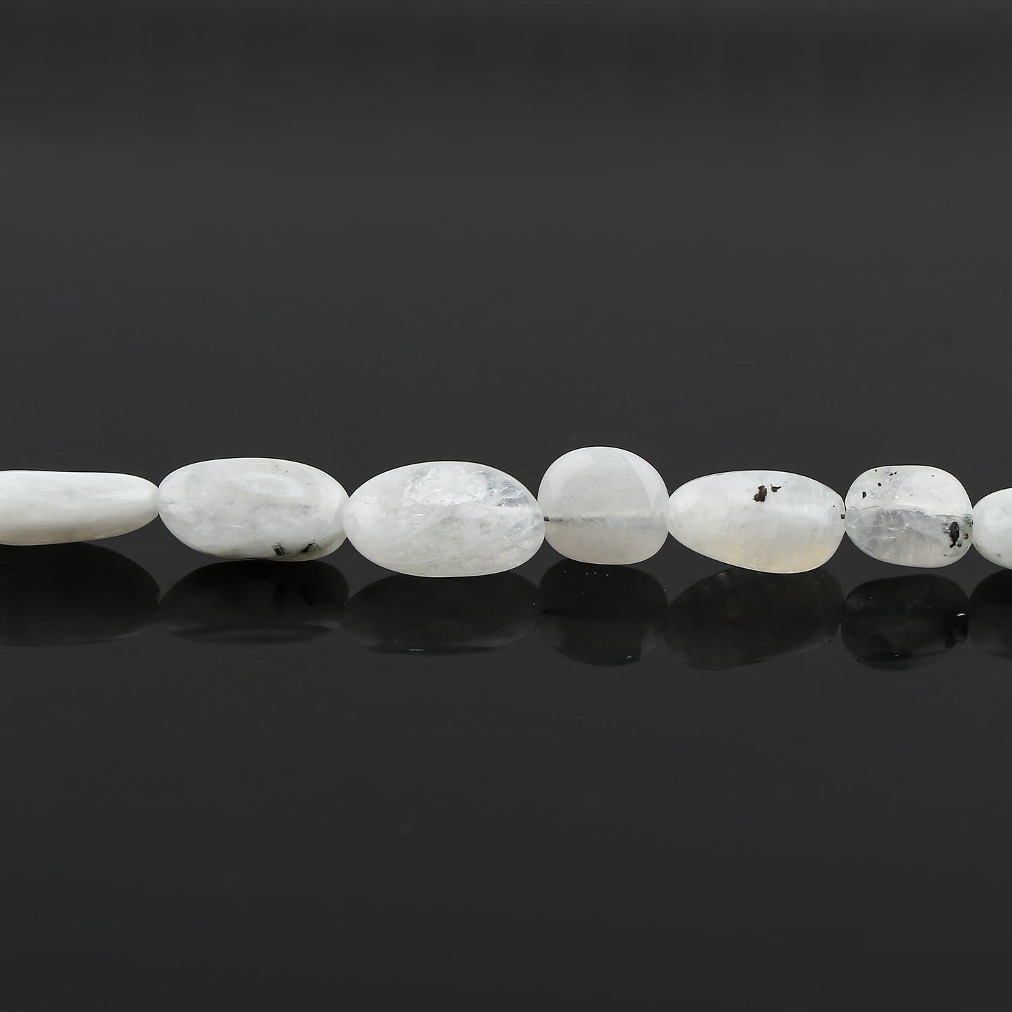 GEMSYMPHONY Rainbow Moonstone Gemstone Tumble Bracelet – Hypoallergenic Gold Plated Chain, 7+1 Inch Adjustable, Spring Ring Clasp, Handmade Crystal Bracelet for Women, Natural Stone Healing Jewelry