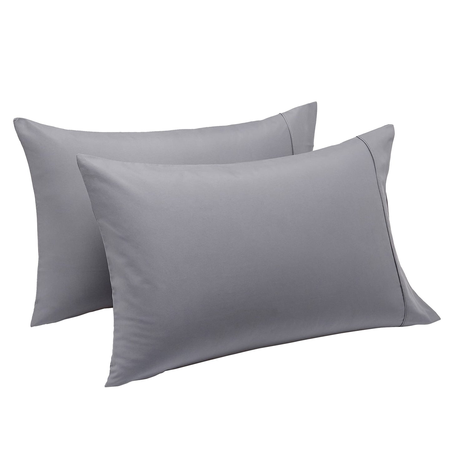 Amazon Basics Standard Pillowcases Set of 2 - Lightweight, Super Soft Easy Care Microfiber, Dark Gray, 30" L x 20" W, Pillows Not Included