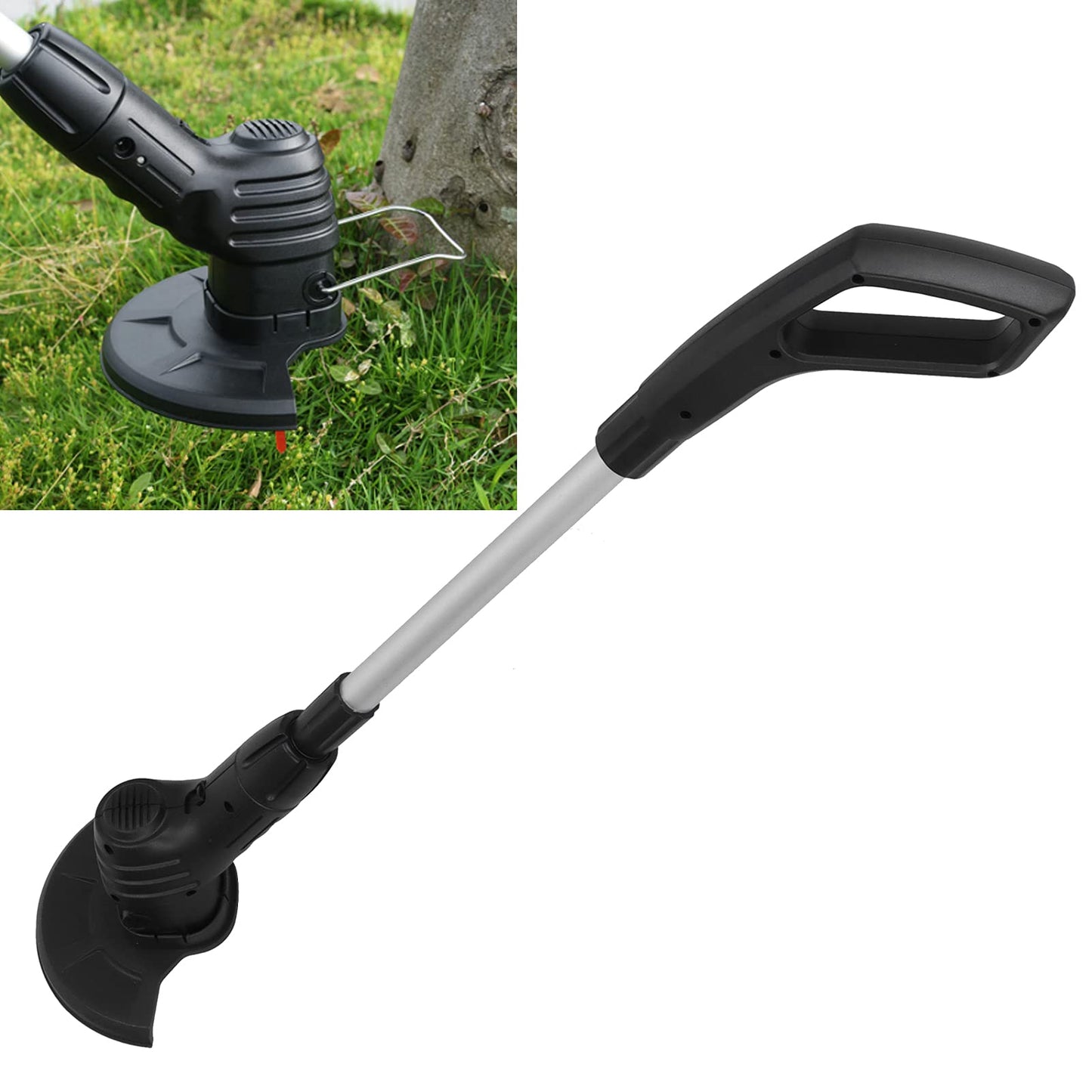 Electric Weed Wacker Cordless Stringless Electric Lawn Mower Handheld Long Battery Life Household Cordless Small USB Rechargeable Field Mower with 20 Replace Blades for Yard Garden