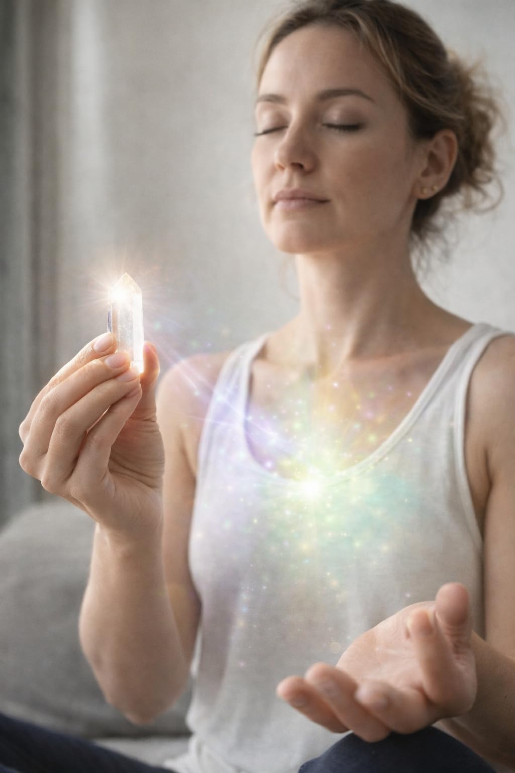 Healing Stone Wand of Clear Quartz Crystal Pointed & Faceted Prism Bar for Reiki Chakra Meditation Therapy Deco