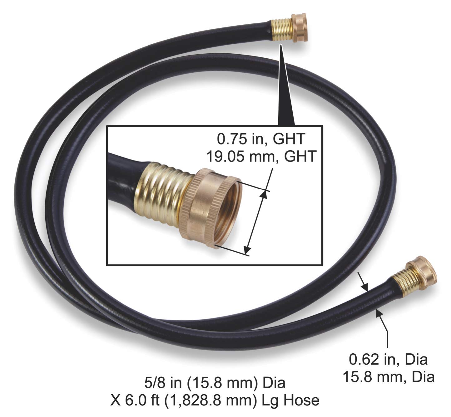 Liberty Garden Double Female Connector Leader Hose, Black Model 502-G