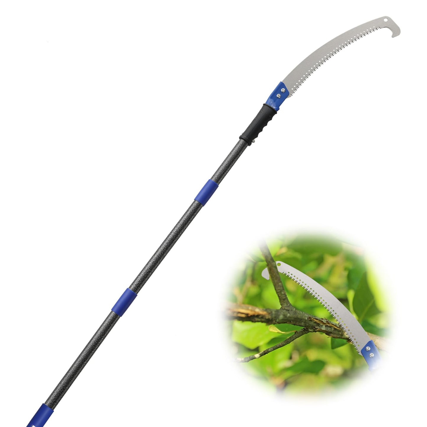 FLY HAWK Pole Saw, 120 inch Pole saws for Tree Trimming Tree Trimmer Foot Pole Pruning Saw blade Extension bar Manually use The Extension bar Saw Tree Trimming bar splicable Limb Saw and Trimmer