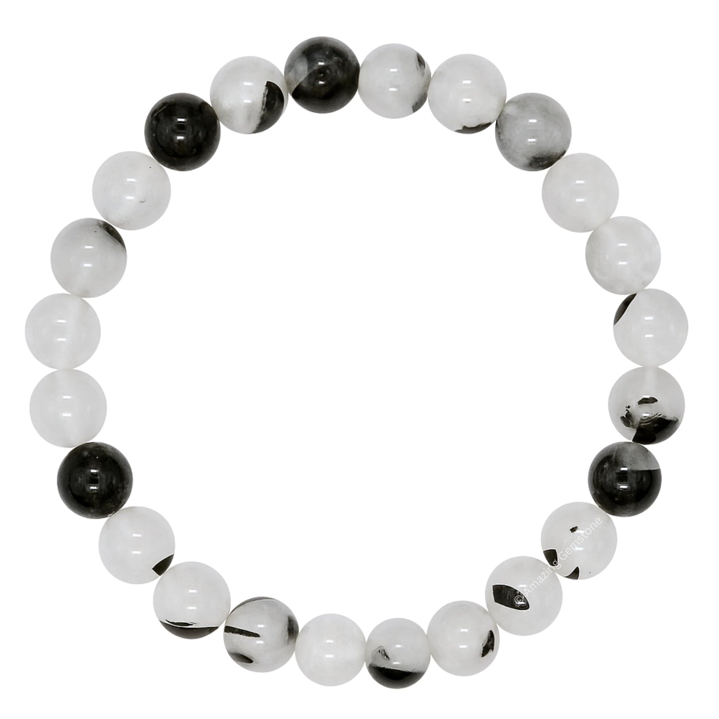 Amazing Gemstone Crystal Bracelet for Women Men's Gifts - Protection Healing Crystal Bracelet - 8mm Gemstone Beaded Stretchable Bracelet Pulseras Para Hombres Mujer Stocking Stuffers Mothers Day Gift (Black Rutilated Quartz)