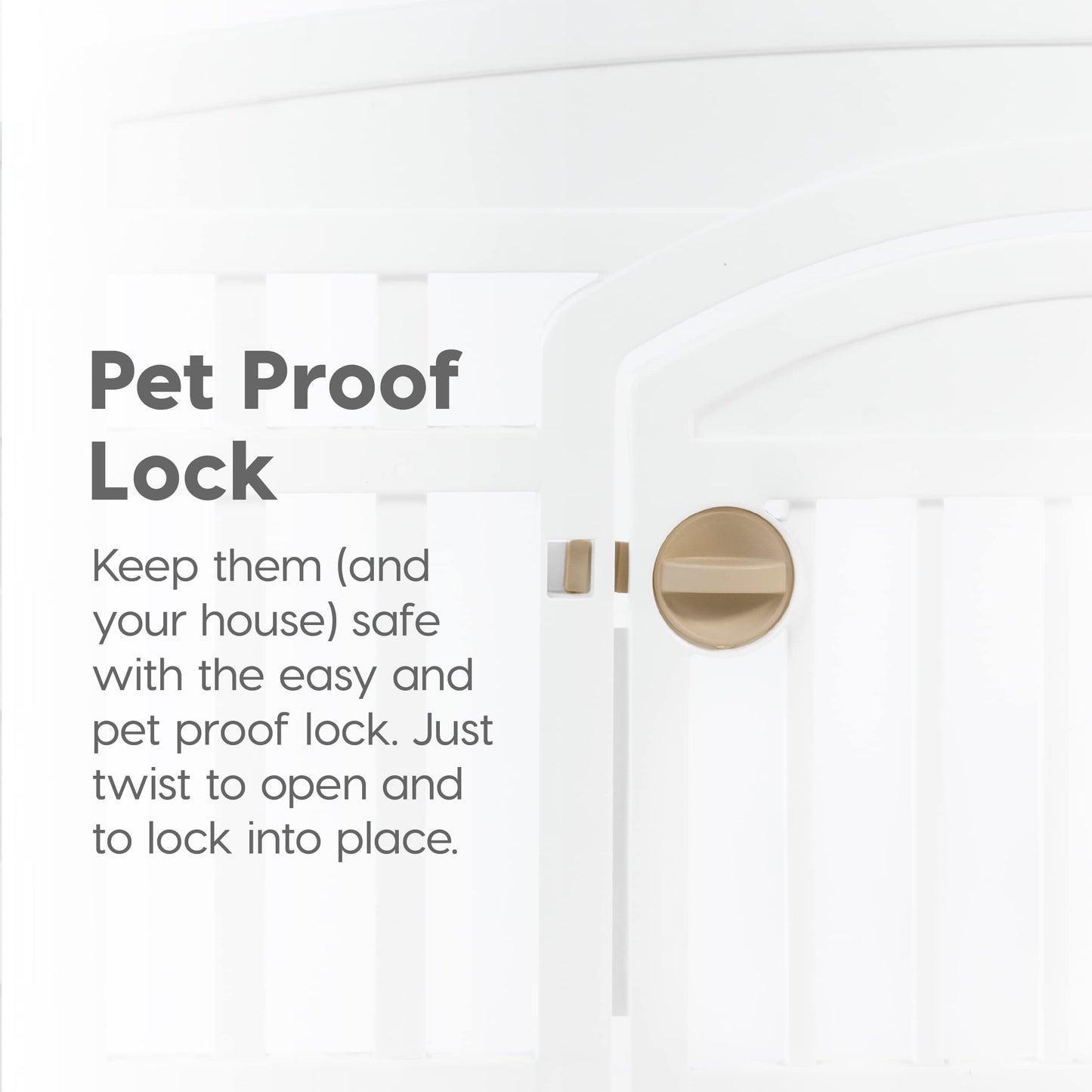 IRIS USA Dog Playpen with Door, 24” 4 Panel Pet Exercise Pen – Indoor Outdoor Puppy Play Pen, Portable Plastic Pet Fence for Small Medium Dogs, Foldable 35” x 35” x 24”, White