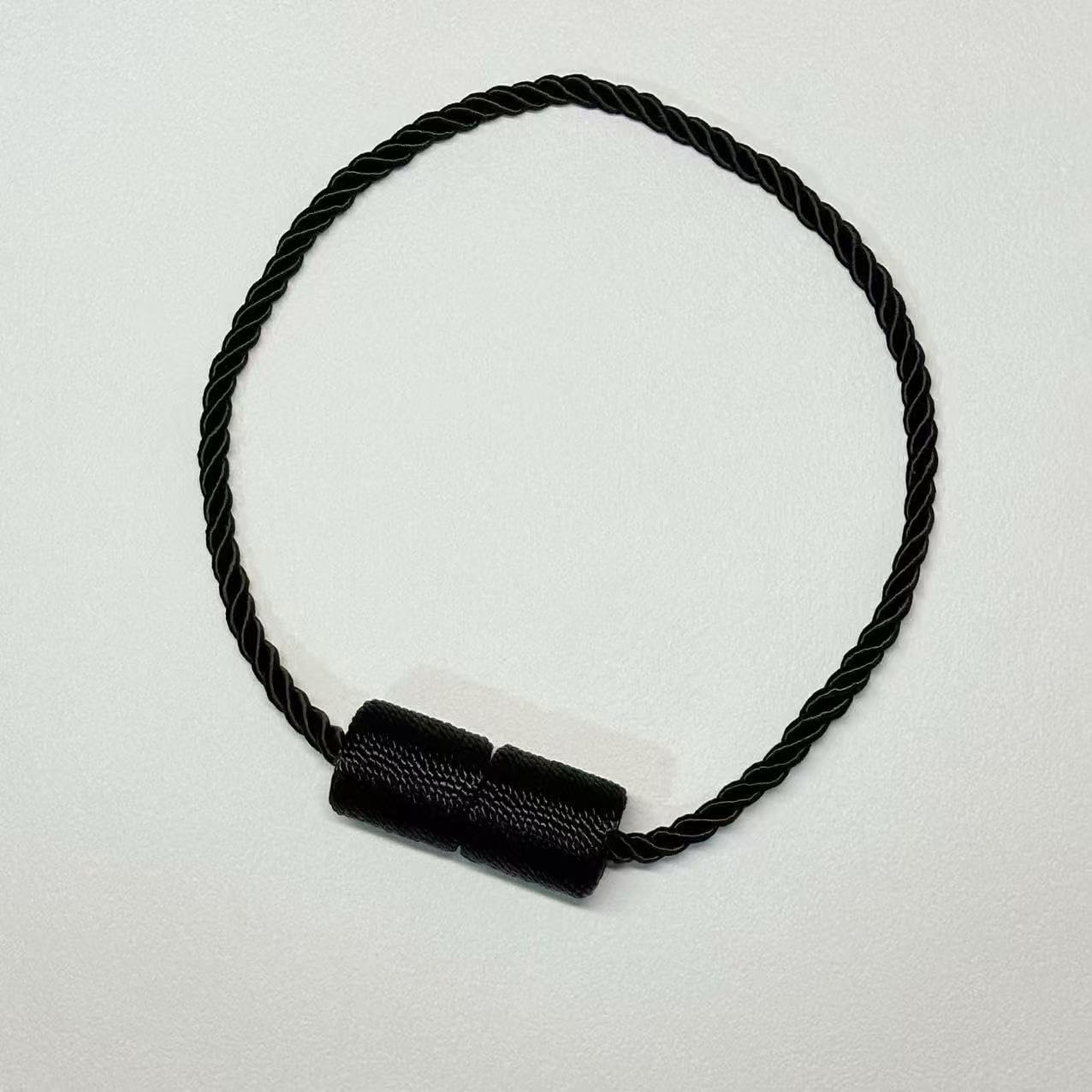 2 Pack Magnetic Curtain Tiebacks Modern Handmade Rope Curtain Tie Backs Decorative Drapes Holdbacks for Home Outdoor Bedroom Decorative Curtain (Black)