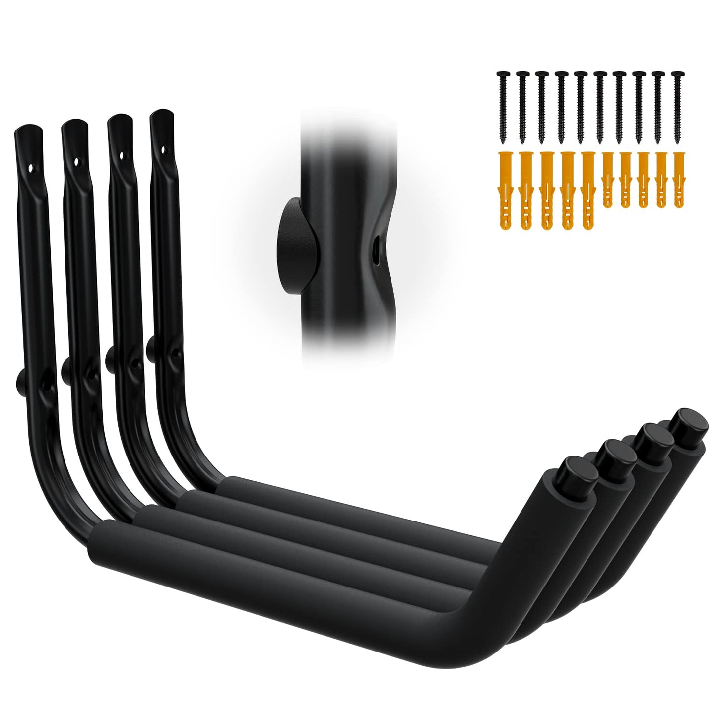 UNITEDPOWER Kayak Storage Racks, Garage Hangers, Wall Hooks for Canoe, Ladder, Bicycle, Folding Chairs, Surfboard, Snowboard, Hose and Tools, Indoor, Outdoor 4-Pack