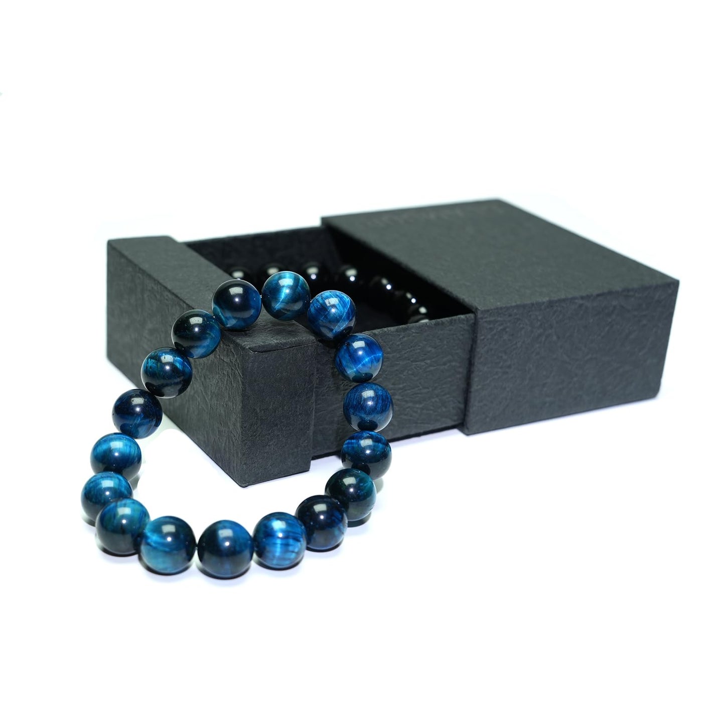 MTJAHPS Protection Bracelet, empath protection, black obsidian Crystals and Healing Stones Bracelet for Women ，Luck ，Anxiety and Stress Clam Bracelet (Obsidian + Blue Tiger Eye（14mm)-2 Pcs