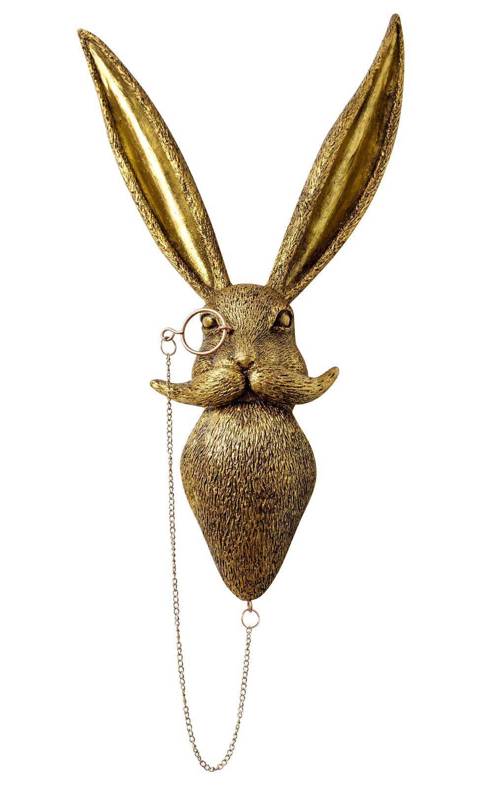 montresor Animal Head Wall Art Sculptures PU Foam Material (NOT RESIN) 16 inchs Gold Rabbit Wall Decor Art for Whimsigoth Home Wall Decor Lightweight Accent Wall Hanging Room Decor