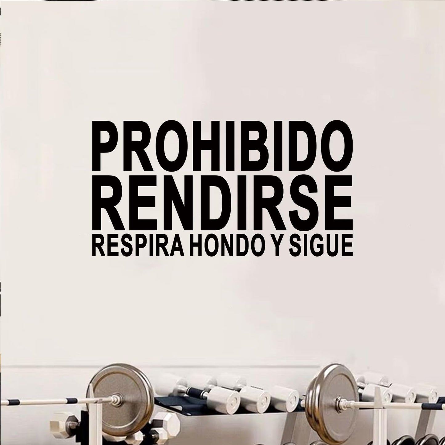 Motivational Quotes Wall Stickers for Gym: Office Inspirational Positive Wall Decals Vinyl Art for Classroom School Bedroom Living Room - Spanish Prohibido Rendirse 21" X 11"