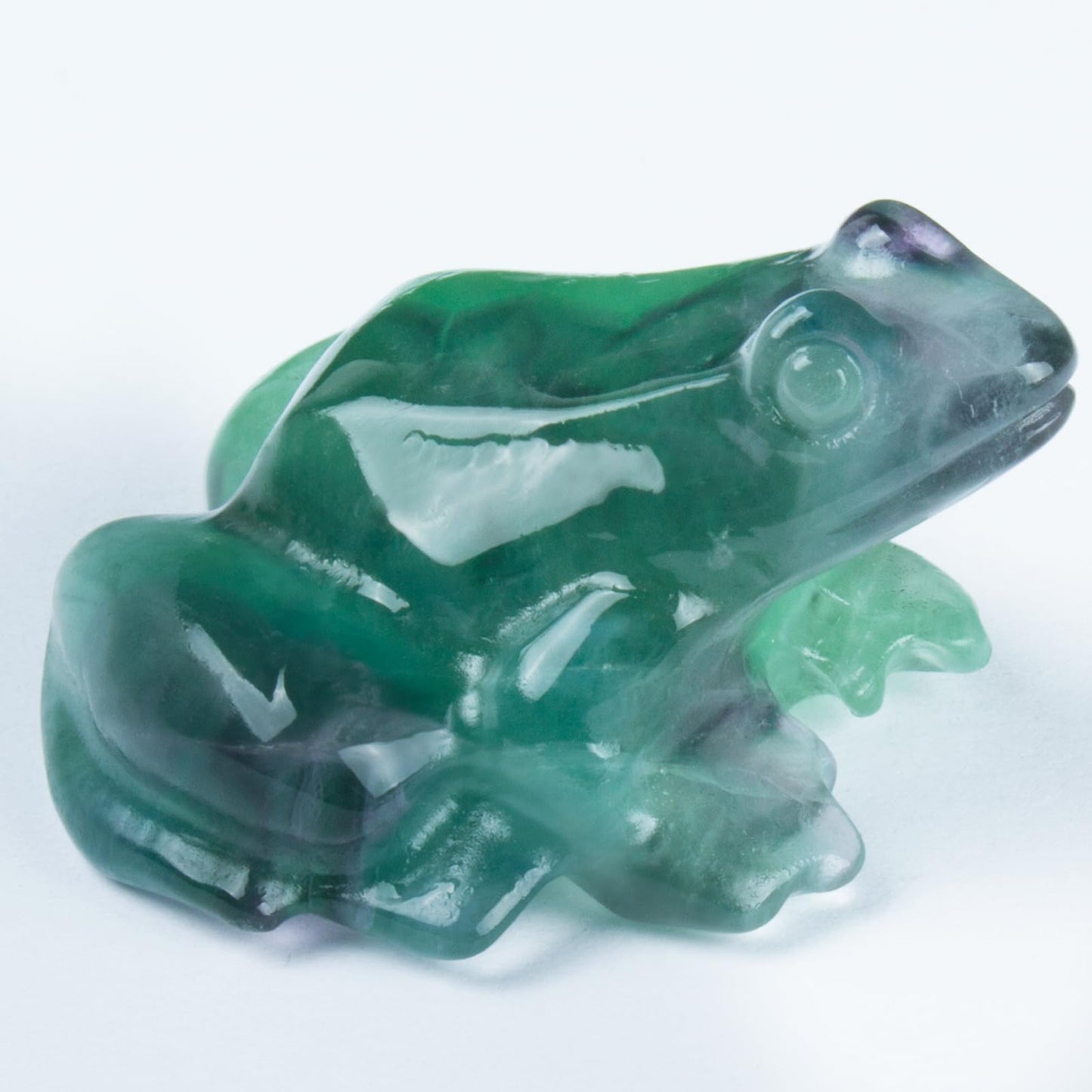 QLRSUXN 2 Inch Fluorite Frog Crystal Figurine,Frog Gifts Healing Crystal Decor，Frog Garden Statue Stone Energy Gemstones, in Bedroom Office Christmas Meditation Gifts Aquarium Decoration