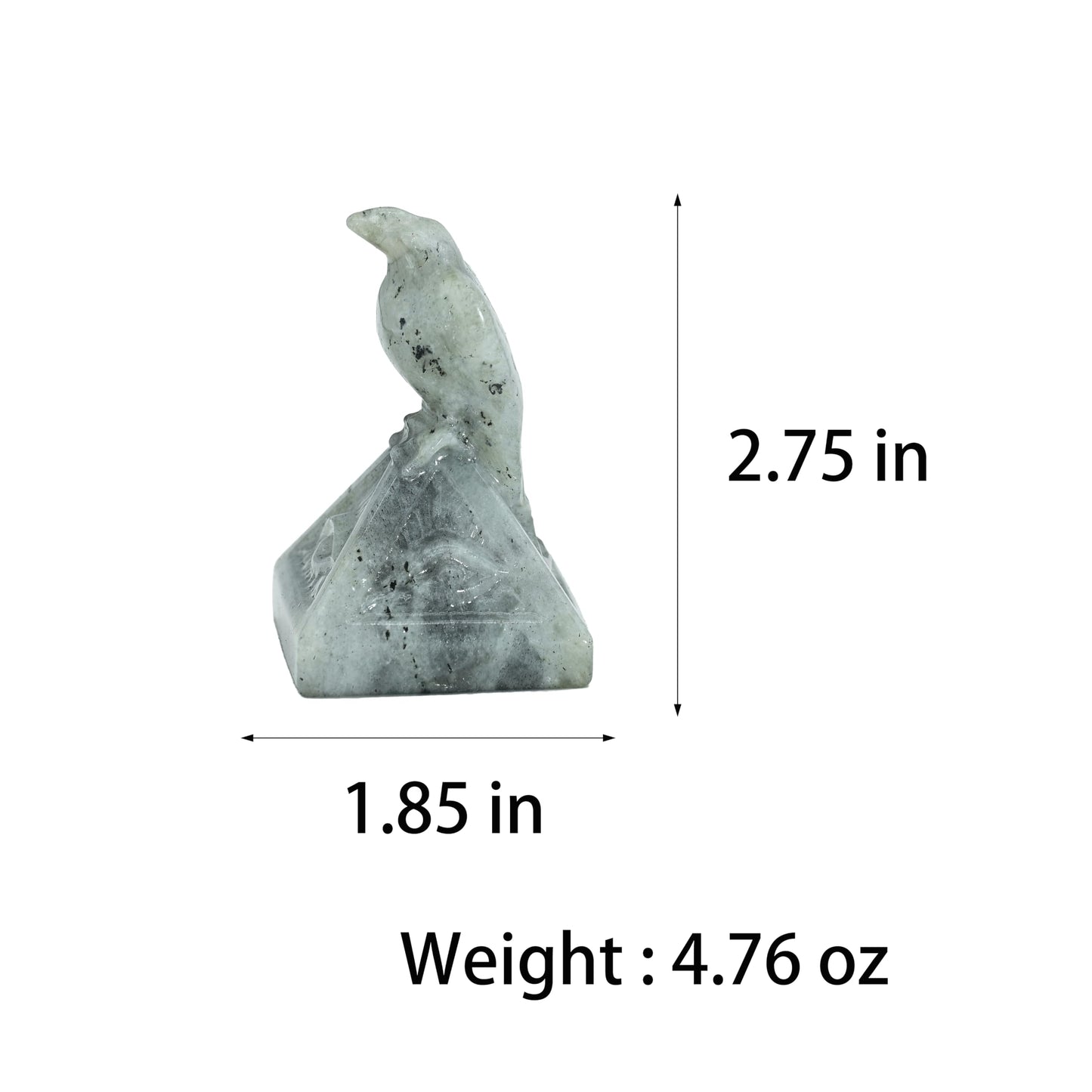 DZJXBZhu Natural Moonstone Creative Raven Figurines Halloween Skull Sculpture Statue Shelf Mantel Display Spooky Home Decorations Tiered Tray Decor Coffee Table Centerpieces Gift Collection