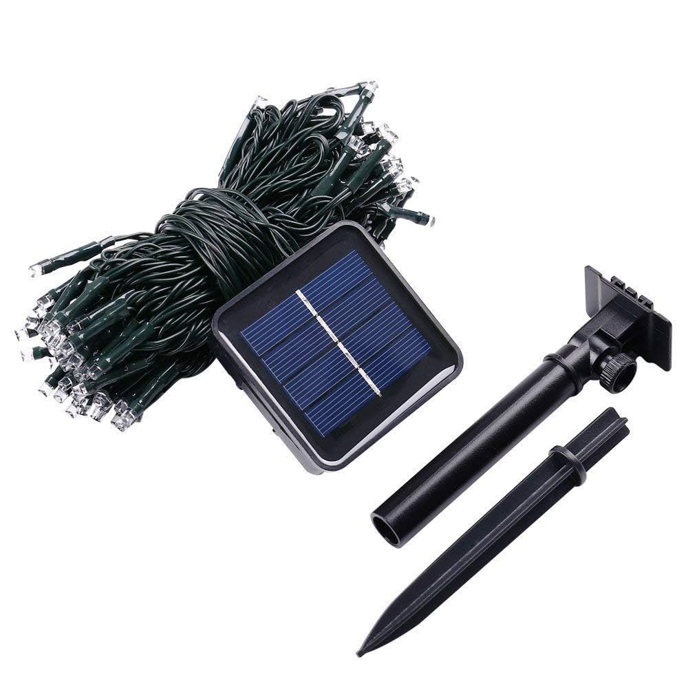 Joomer Solar Christmas String Lights, 39FT 100LED Waterproof Outdoor Lights with 8 Modes Twinkle Fairy Light for Garden, Patio, Yard, Tree and Christmas Decor (White)
