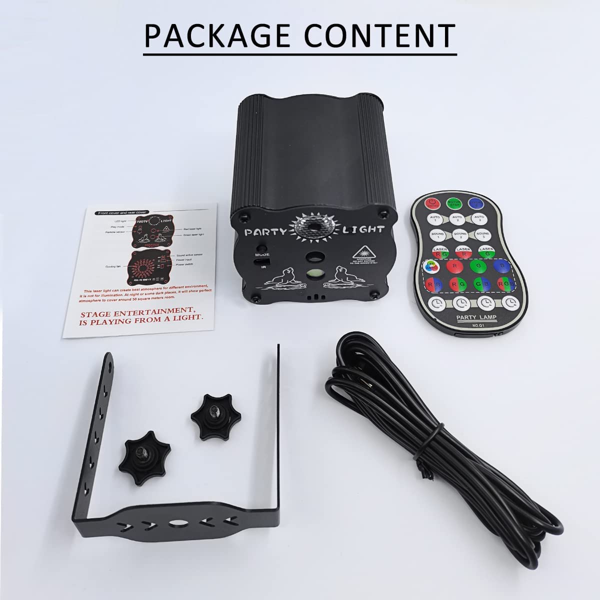 ljnyiwan Party Lights DJ Disco Lights, Sound Activated with Remote Control for Dance Party Karaoke Living Room Pub