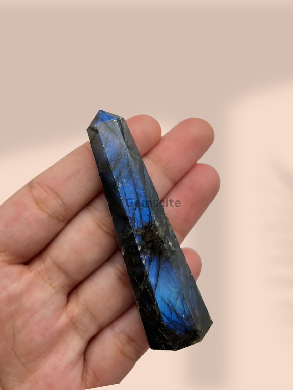 WholesaleGemShop 3 Inch (70 mm) Labradorite Gemstones Obelisk Tower Jumbo Facet Aura Rock Crystal Natural Polished Earth Wand Spirit