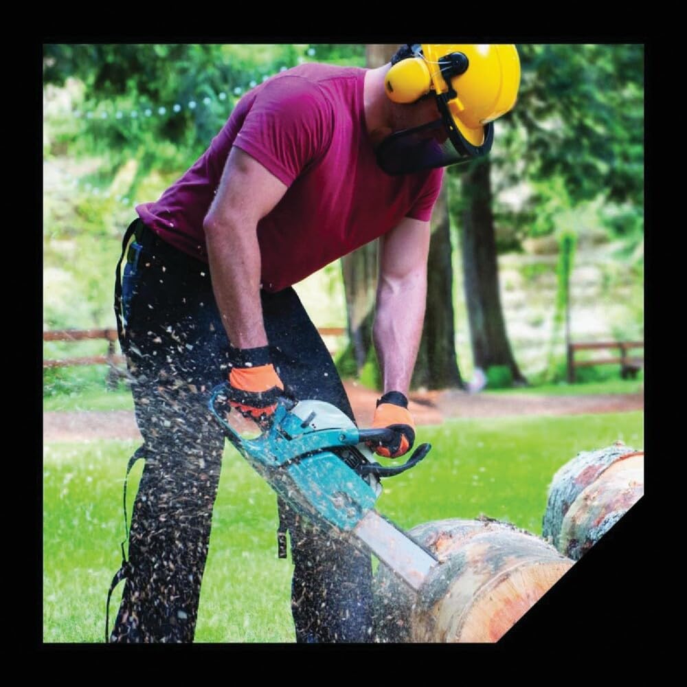Oregon Chainsaw Safety Protective Helmet with Visor Combo Set, Yellow