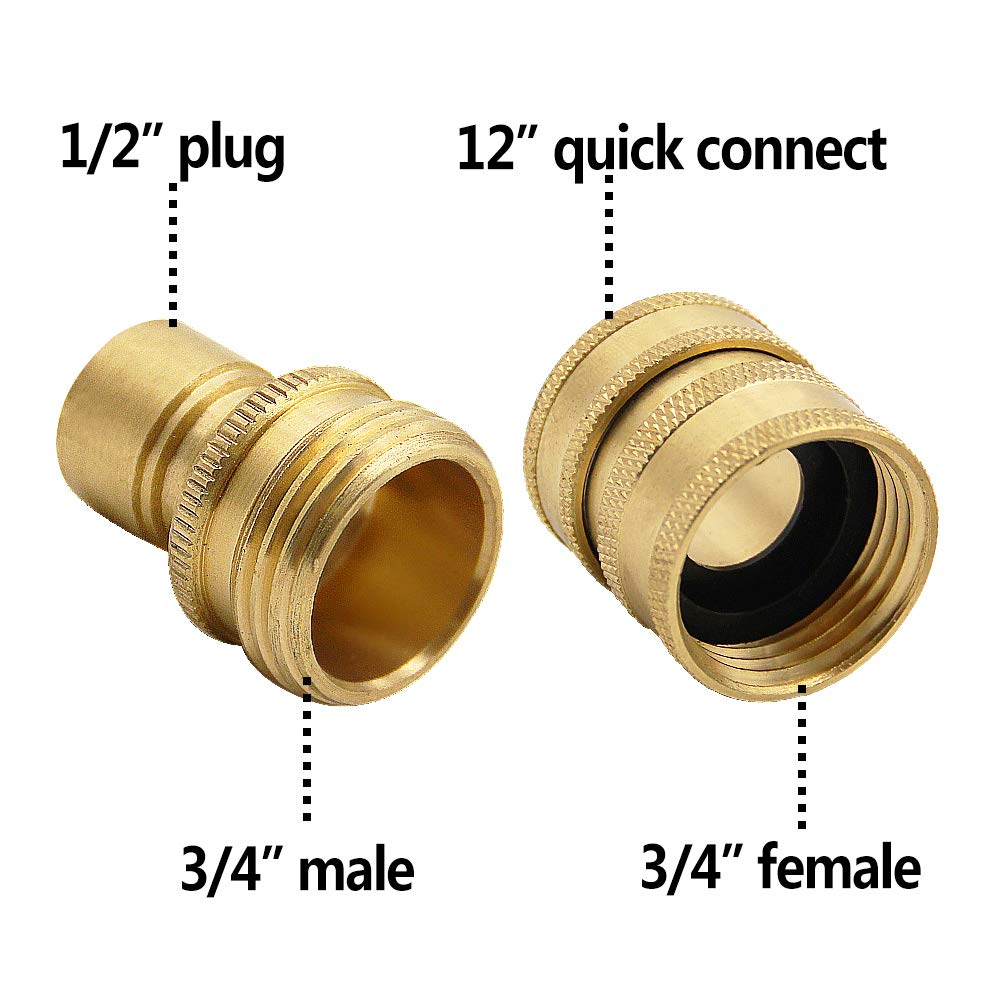 Twinkle Star Pressure Washer Adapter Set, Quick Disconnect Kit, M22 14 mm Quick Connect Swivel to 3/8'' Quick Connect Fittings, 3/4" to Quick Release