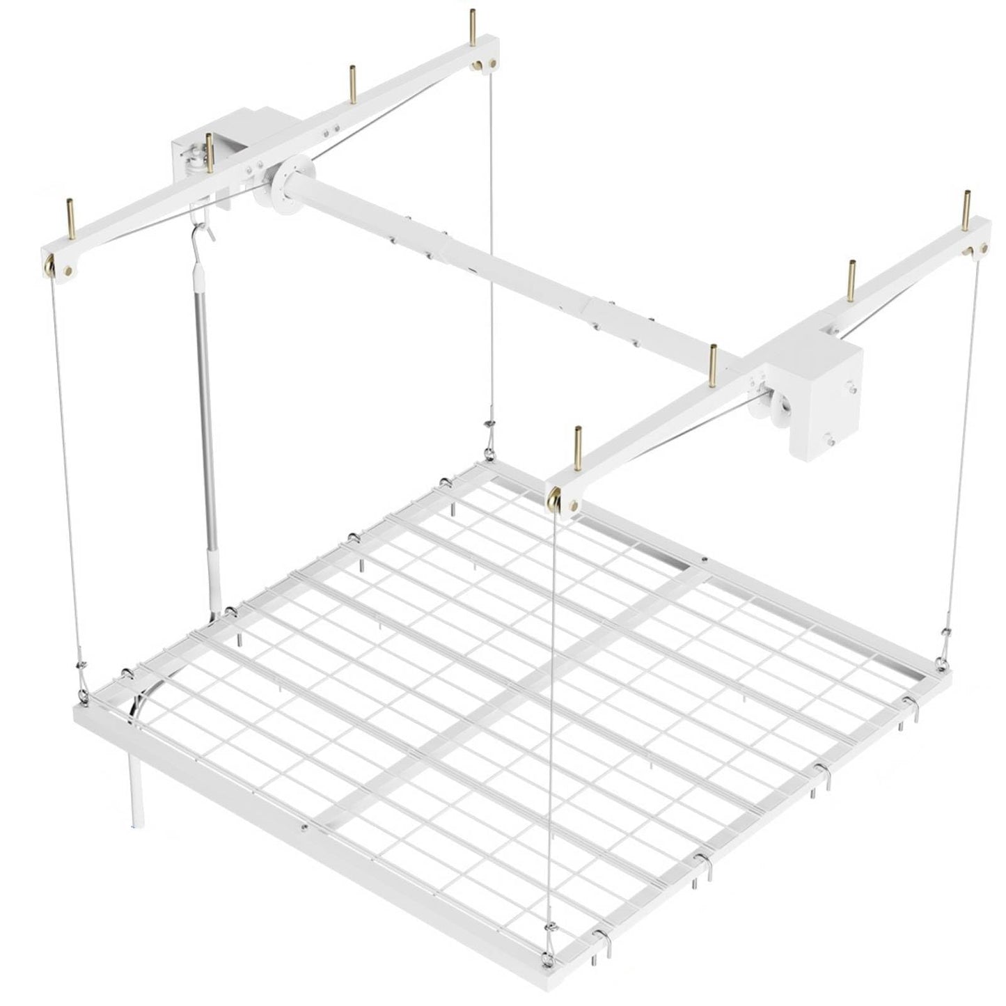 Patikuin Garage Ceiling Storage Rack,Storage Elevator for Garage,4x4 ft Overhead Lift Storage with 350 Lb Capacity,Smooth Crank System, Space-Saving Design for Garage Organization