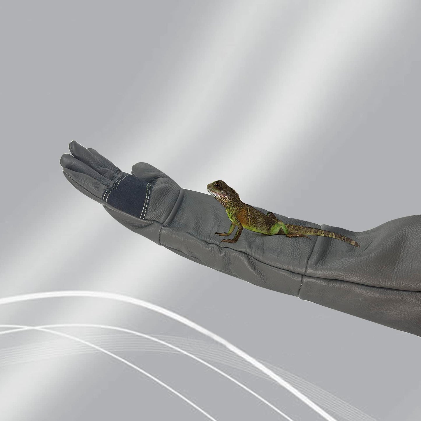 FIPASEN Animal Handling Gloves Bite Resistant, 60cm/ 23.6In Bite Proof Glove for Welding, Gardening, Handling Cat/Dog/Bird/Snake/Lizard/Falcon/Reptile, Anti-Bite Work Gloves (Deep Color)