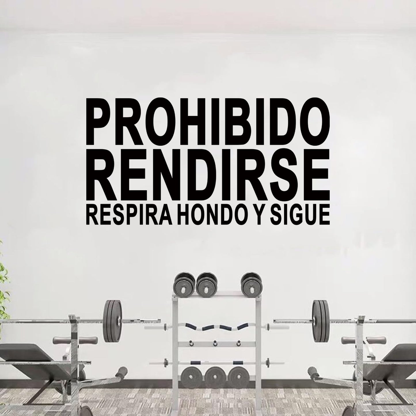 Motivational Quotes Wall Stickers for Gym: Office Inspirational Positive Wall Decals Vinyl Art for Classroom School Bedroom Living Room - Spanish Prohibido Rendirse 21" X 11"