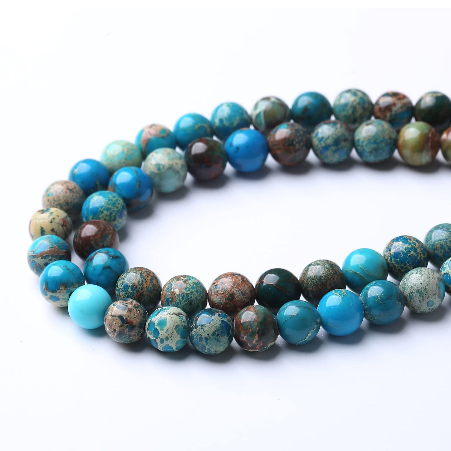 90PCS 4mm Natural Blue Imperial Jasper Beads Round Loose Stone Beads for Jewelry Making for Jewelry Making DIY Bracelet Necklace 15 Inch,Energy Stone Healing Power (4mm, Blue Imperial Jasper Beads)