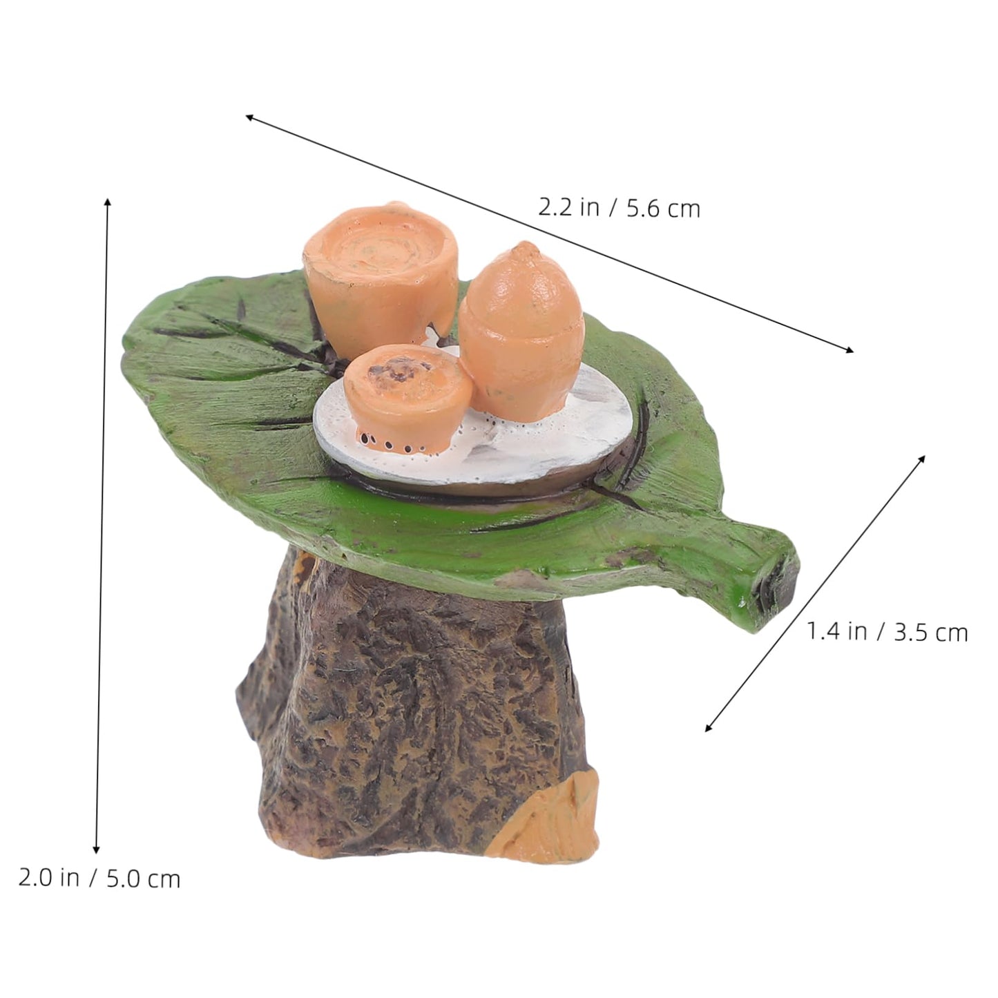 Vaguelly Micro Landscape Ornament Tiny House Table Decor Resin Tea Table Model for Fairy Garden