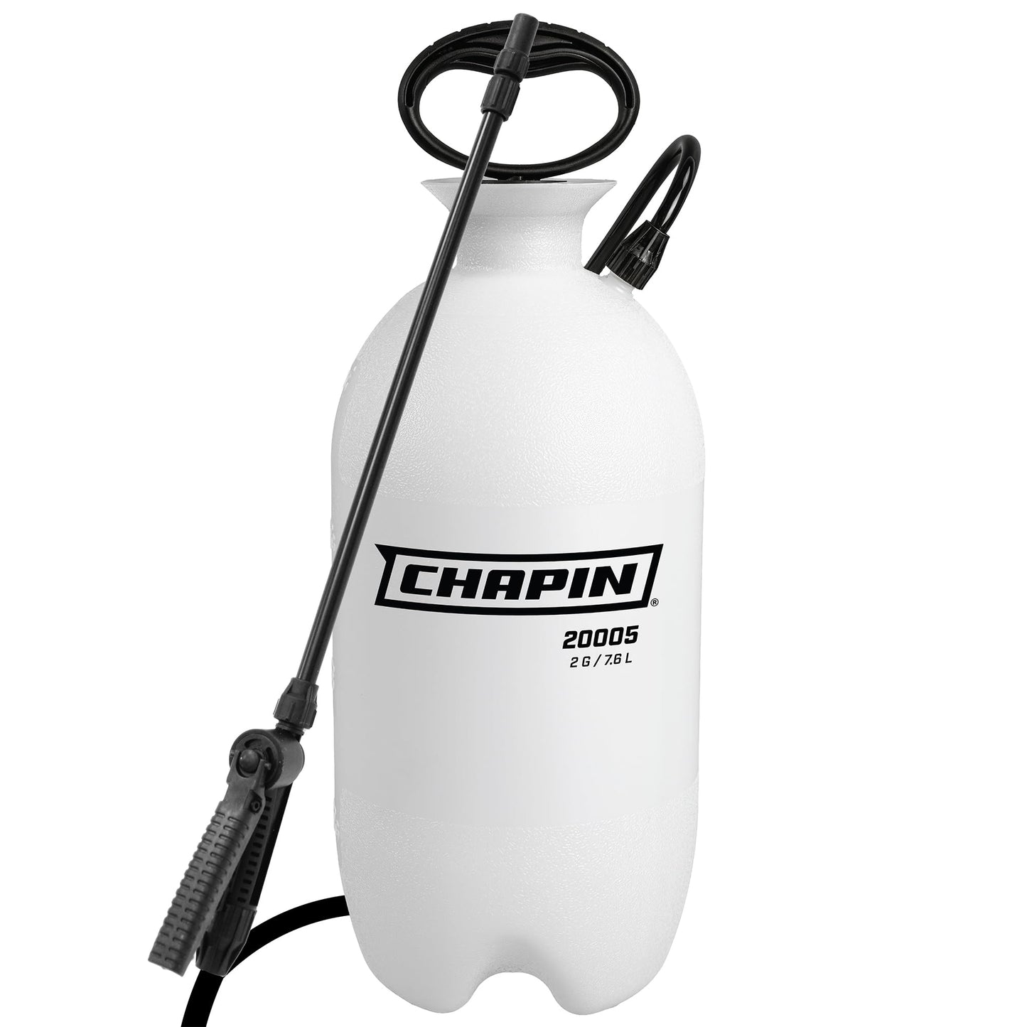 Chapin 20005 Pump Sprayer, 2‑Gallon, Lawn & Garden, Translucent Poly Tank, Funnel‑Top, SureSpray, Adjustable Cone Nozzle & 34" Hose for Fertilizer, Weed & Pest Application