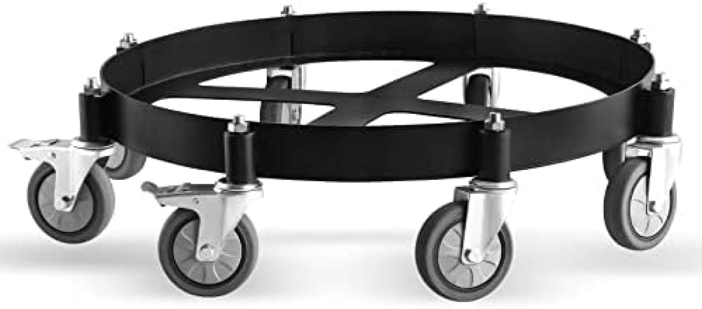 Migoda Heavy Duty Steel Drum Dolly, 55 Gallon Steel Frame with 8 Swivel Caster Wheels, 2000 Lbs Capacity Hand Truck Dollies for Workshops and Warehouses