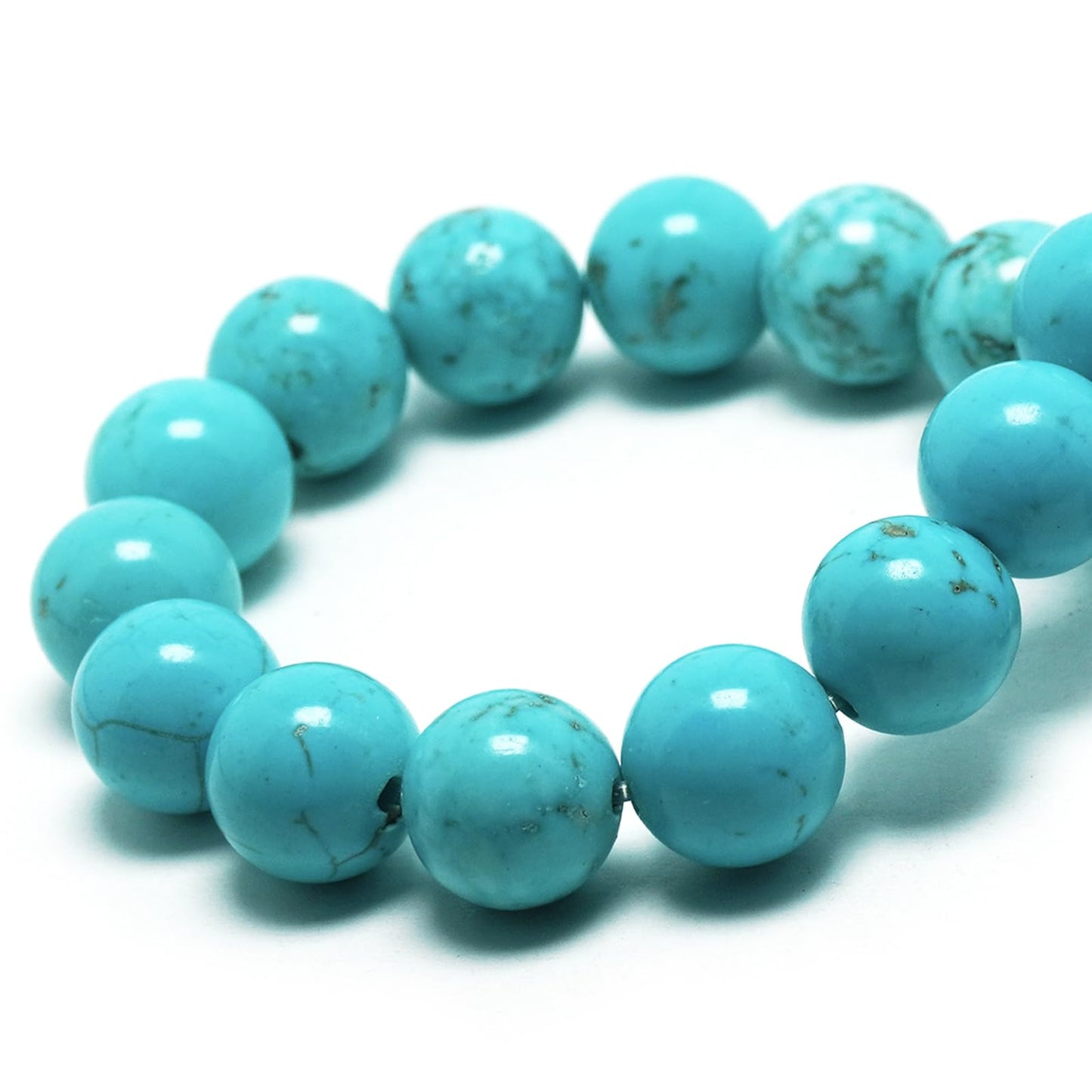 DIQIO Natural Blue Turquoise Beads for Jewelry Making - Stone Beads Gemstone Beads for Bracelets, 6mm Crystal Round Loose Beads(58-60pcs, 6mm, Blue Turquoise)