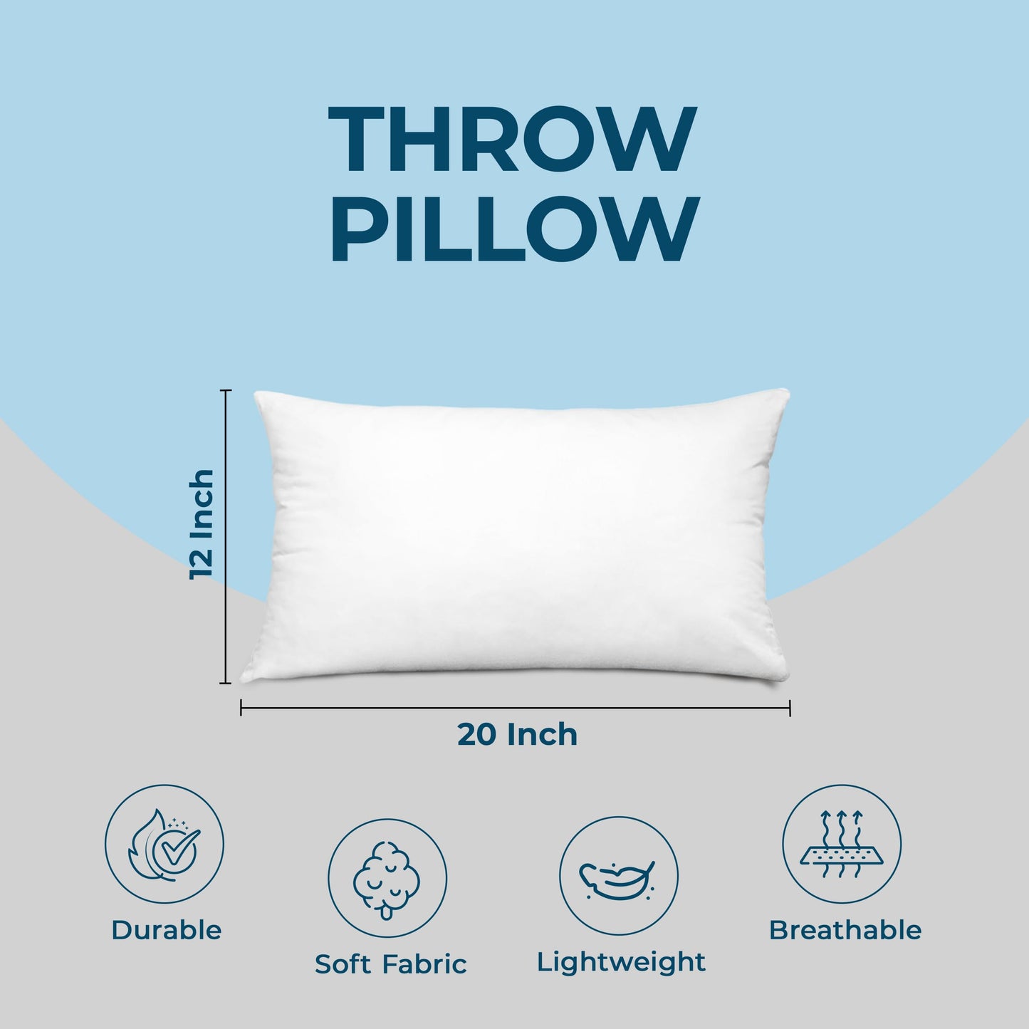 Utopia Bedding Throw Pillows (Set of 4, White) – 12 x 20 Inches Down Alternative Pillows for Bed, Sofa, and Couch - Fluffy Decorative Stuffer Pillow for Indoors & Outdoors