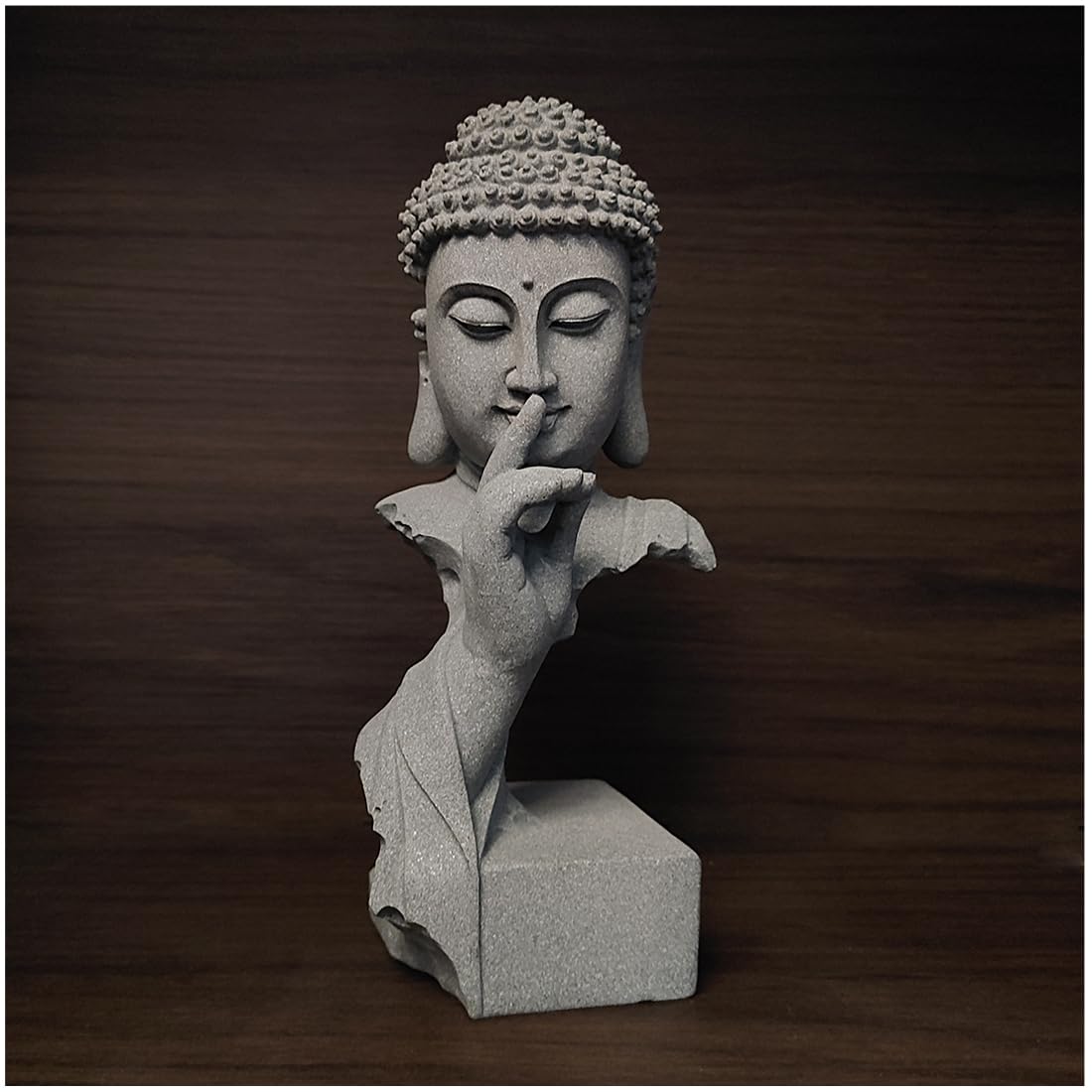 livelyfish Meditating Buddha Statue Zen Garden Statues Sandstone Thinker Buddha Sculpture Figurine for Fish Tank Aquarium Home Decorations, Gift (Medium)
