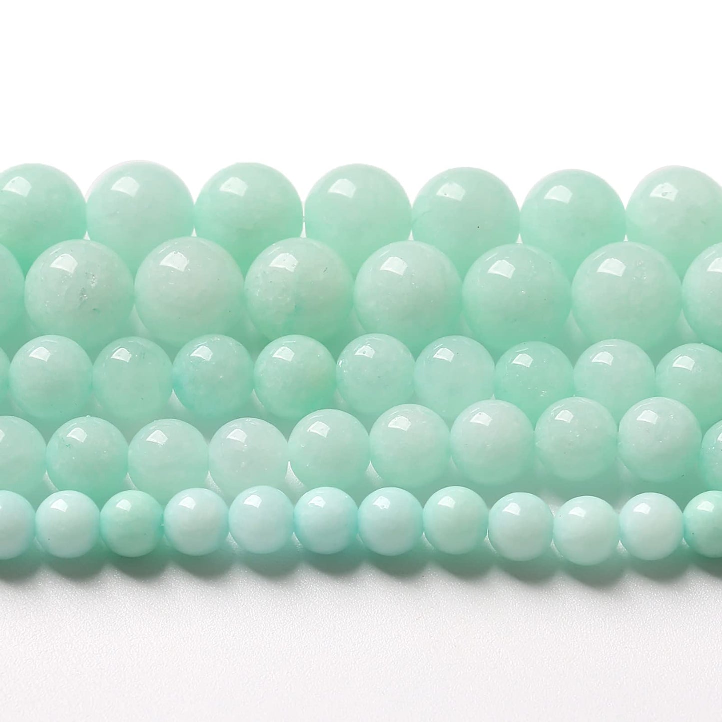 90pcs 4mm Natural Blue Amazonite Stone Beads Round Loose Energy Healing Stone Beads for Jewelry Making DIY Bracelet 15 Inch (4mm, Blue Amazonite Stone)