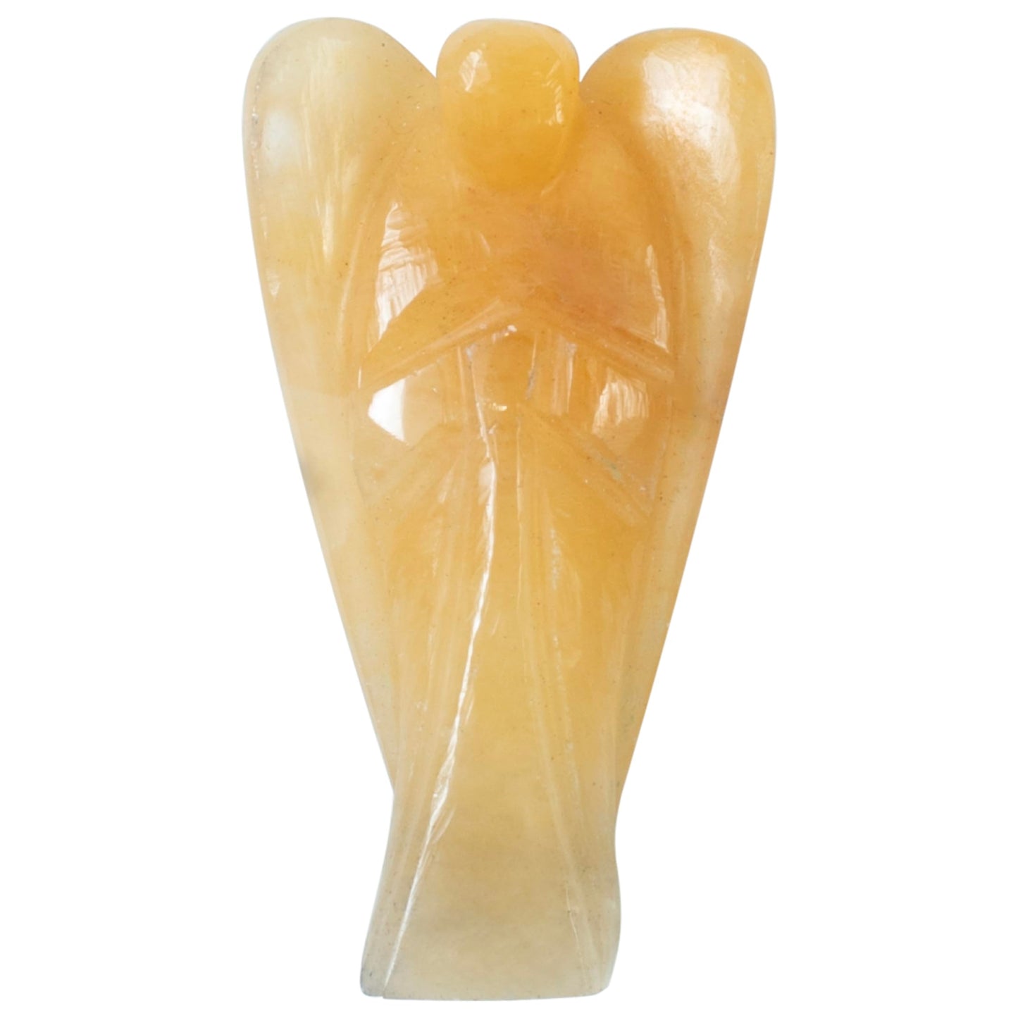 "Yellow Aventurine Gemstone Pocket Angel Healing Figurine, Hand Carved Guardian Angel - Crystals for Positive Energy, Handmade Mini Statue for Love, Peace & Healing, Natural Gemstone Healing Figurine"