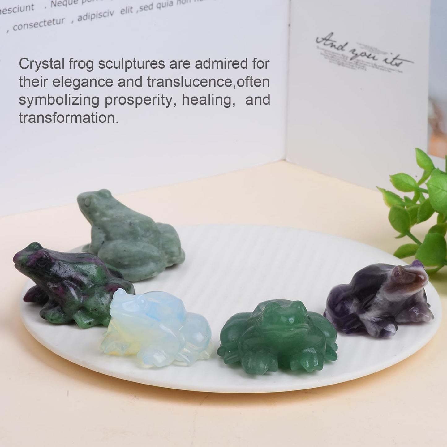 QLRSUXN 2 Inch Green Jade Frog Crystal Figurine，Frog Gifts Healing Crystal Decor，Frog Garden Statue Stone Energy Gemstones, in Bedroom Office Christmas Meditation Gifts Aquarium Decoration