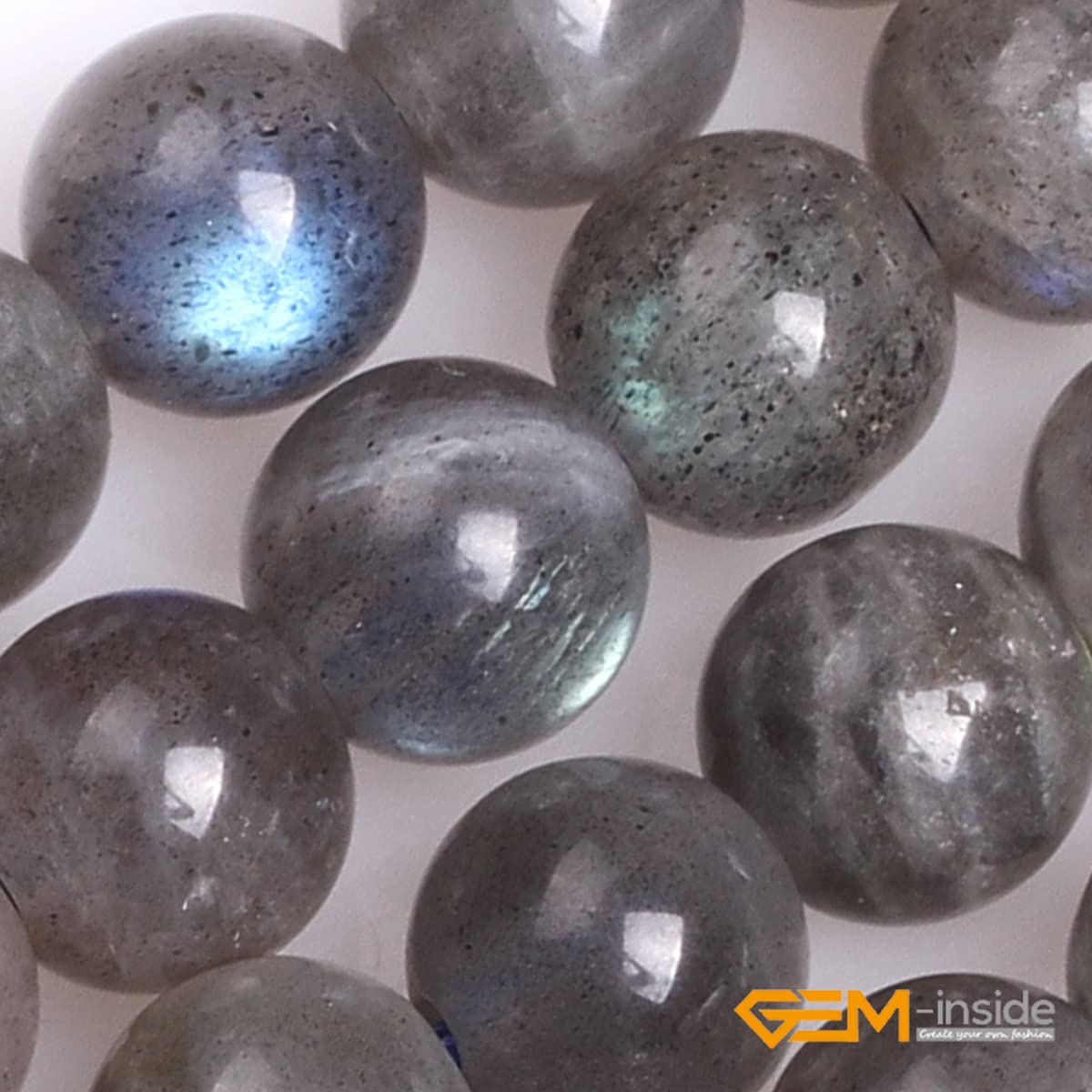 GEM-Inside Natural 6mm AA Grade Blue Rainbow Labradorite Gemstone Loose Beads Round Crystal Energy Stone Power for Jewelry Making 15''
