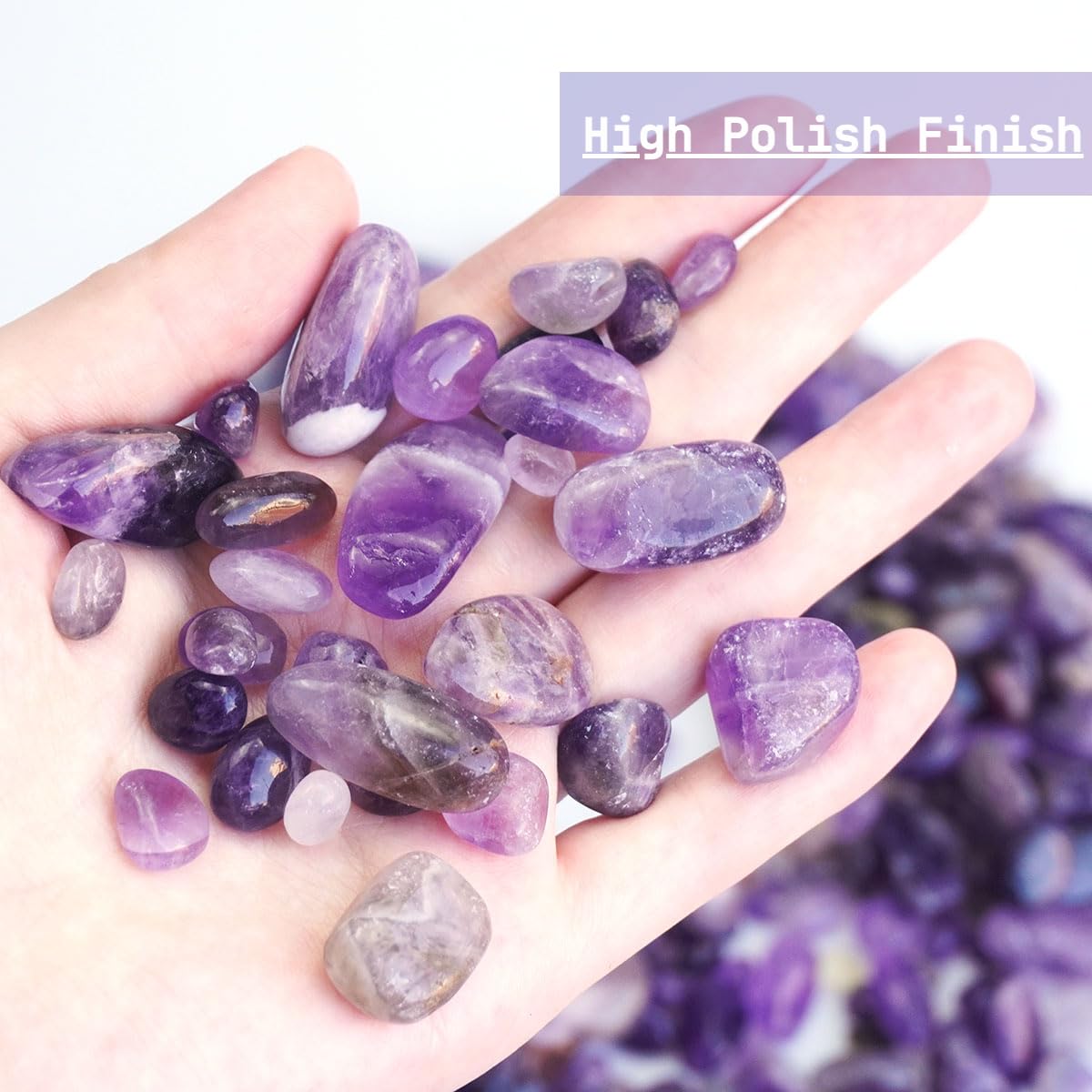 XMHOME 3 Pounds Amethyst Tumbled Stones - Purple Polished Crystals for Vase Filler, Meditation, and Home Decor