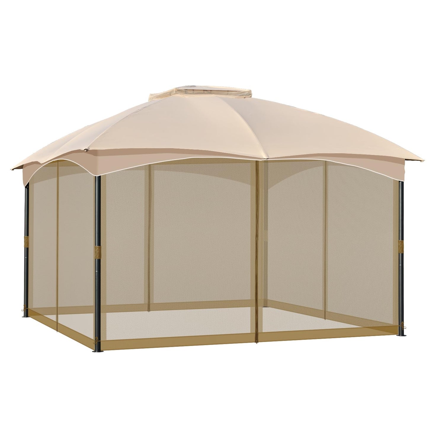 COWVIE Gazebo Replacement Netting Screen, 12' x 16' Universal Gazebo 4-Panel Mosquito Sidewalls with Double Zippers for Outdoor Patio (Only Netting)