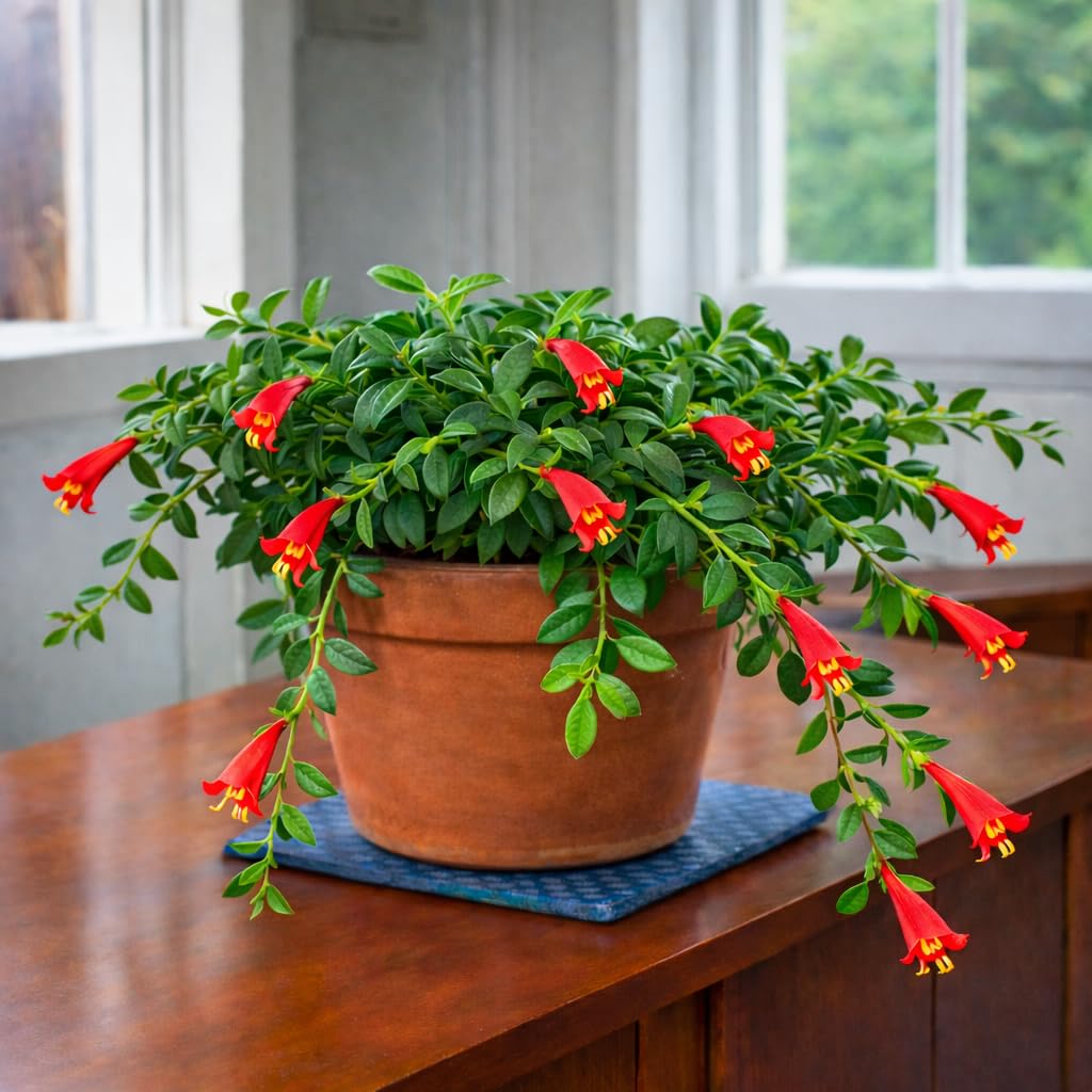 Trailing Goldfish Flowers Plants Live Houseplants, 4-6 Inch Tall, Long Leaf Golden Fish Plants, Flowering Trailing Plant Suitable for Gifts & Ideal for Home Interiors