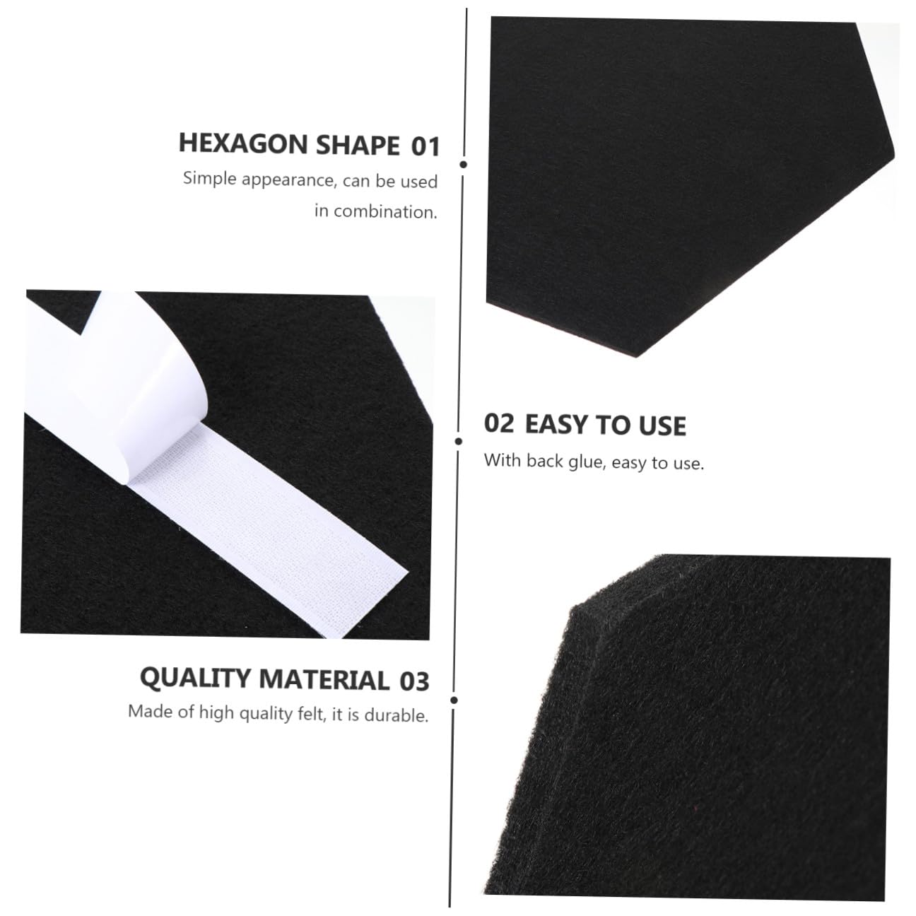 Uonlytech 10pcs Felt Message Board Wall Decor Photo Display Board Easy Install Wall Sticker for Home Decor