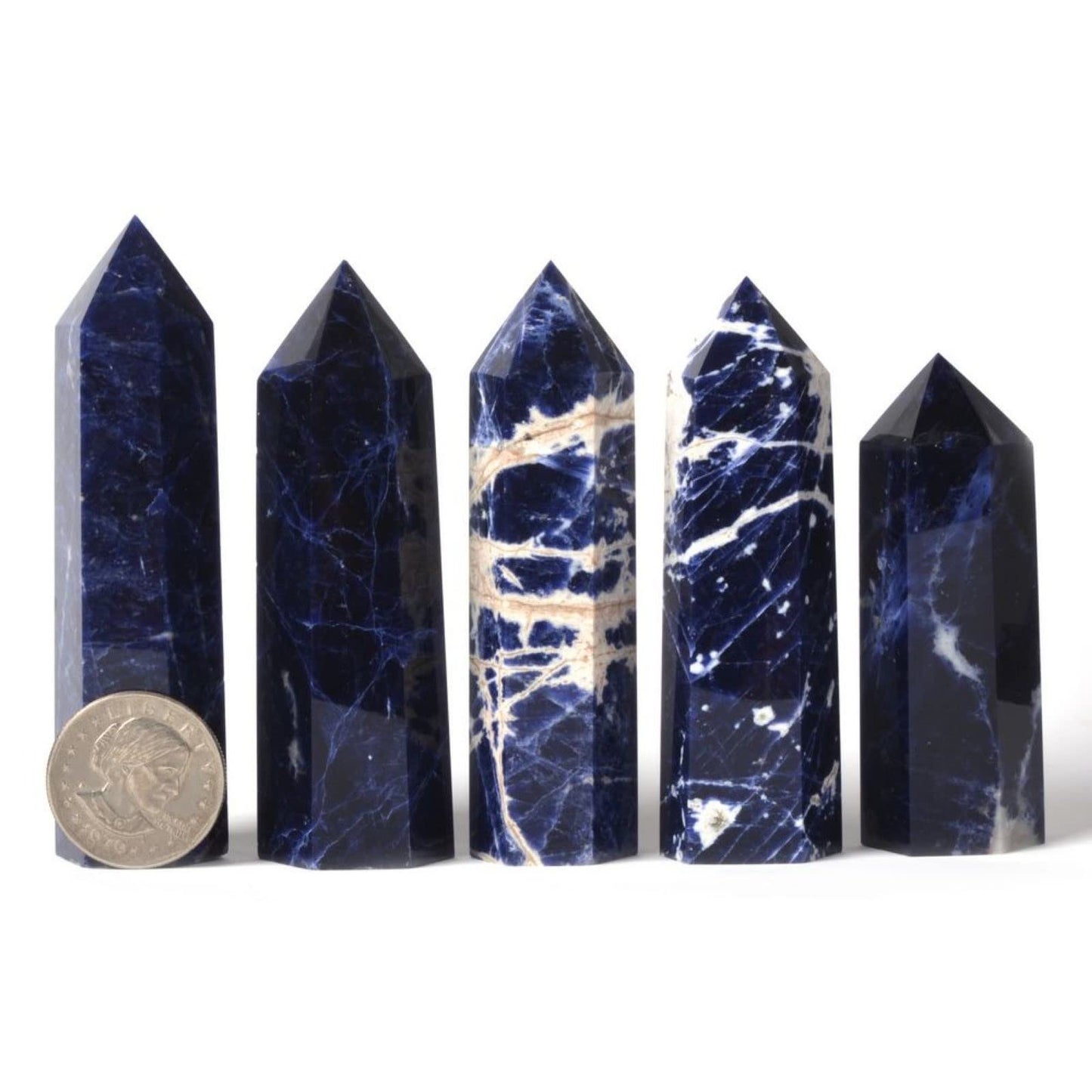 Large Sodalite Crystal Tower Healing Crystal Wand For Spiritual Use Hexagonal Point Reiki Chakra Gemstone Home Office Decor
