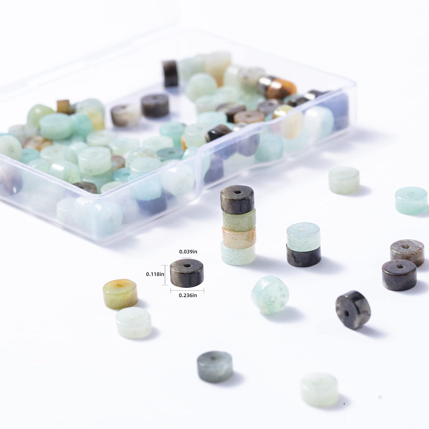 Natural Amazonite Stone Spacer Beads 6x3mm 38cm/str Flat Round Loose Semi Gemstone Caps for Making Bracelets Necklace