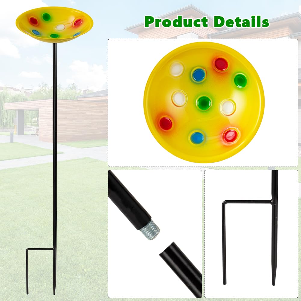 VEWOGARDEN 4 Pack Bird Bath for Outside Small Metal Bird Bath with Stake Outdoor Birdbath Set for Garden, Patio, Lawn Decor