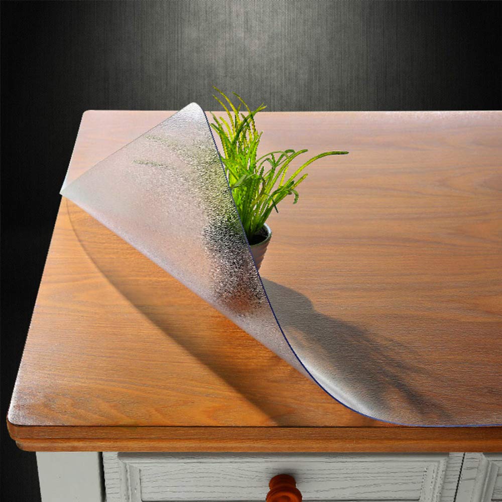 NECAUX 24 x 48 Inch 1.5mm Thick Frosted Table Protector, Rectangular Durable Oil Proof Water Resistant Crystal Soft Tabletop Cover Protector Plastic Pad for Dinning Room Coffee Writing Table