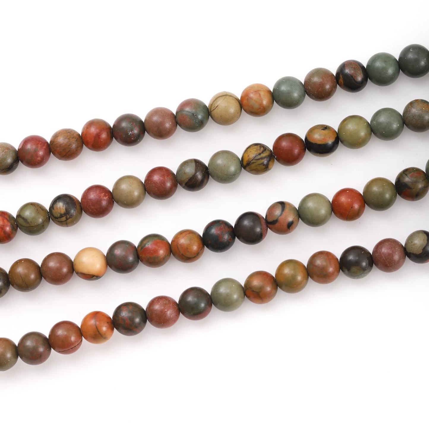 10mm 38pcs DIY Natural Picasso Stone Beads Round Healing Crystal Gemstone Loose Beads for Jewelry Making Handmade Bracelet Necklace