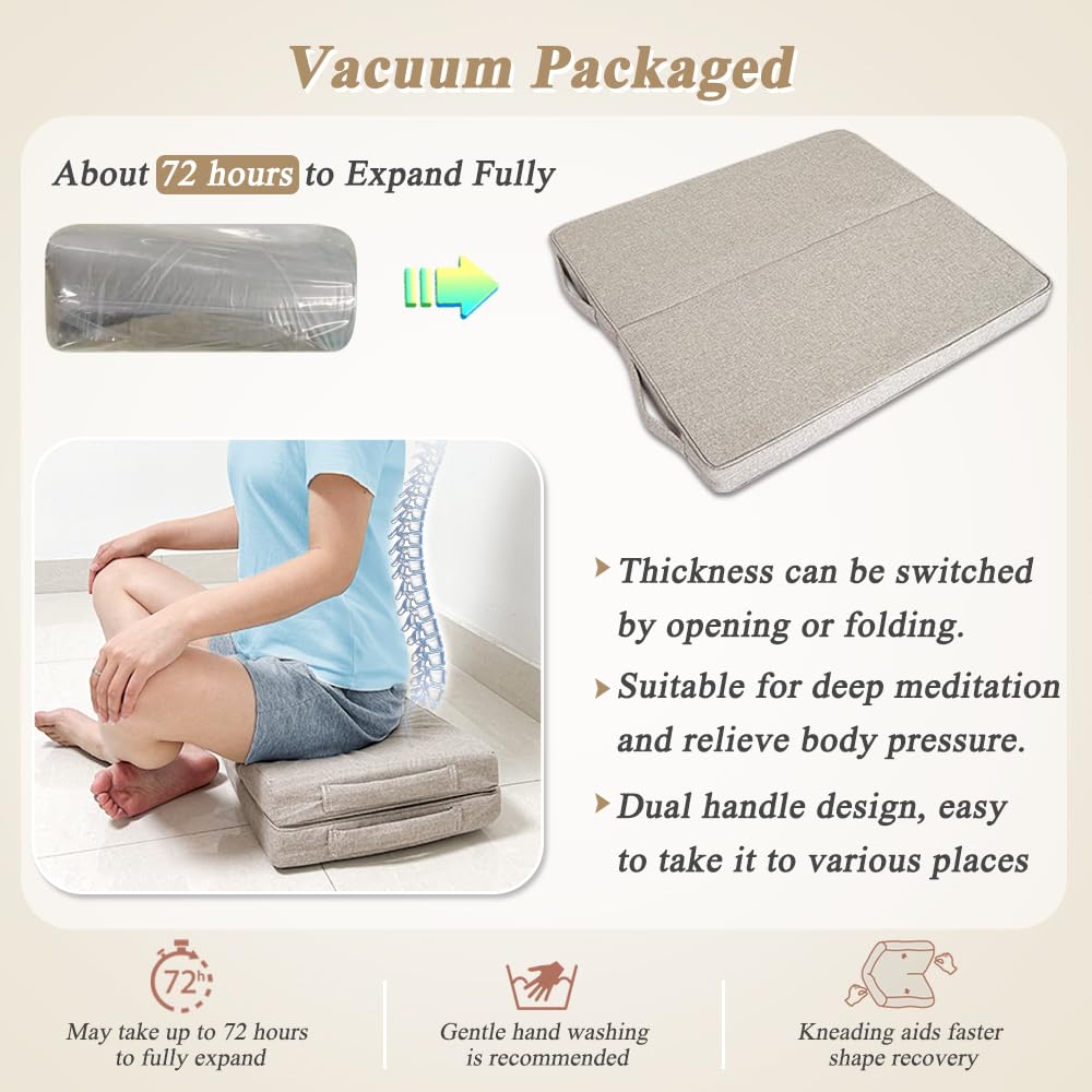ECISZ Meditation Floor Cushion for Yoga Adults Square Floor Pillows Seating Large Meditation Cushion Yoga Pillows for Sitting on Floor Meditation Pillow Mat Outdoor Rectangle Floor Sitting Cushion