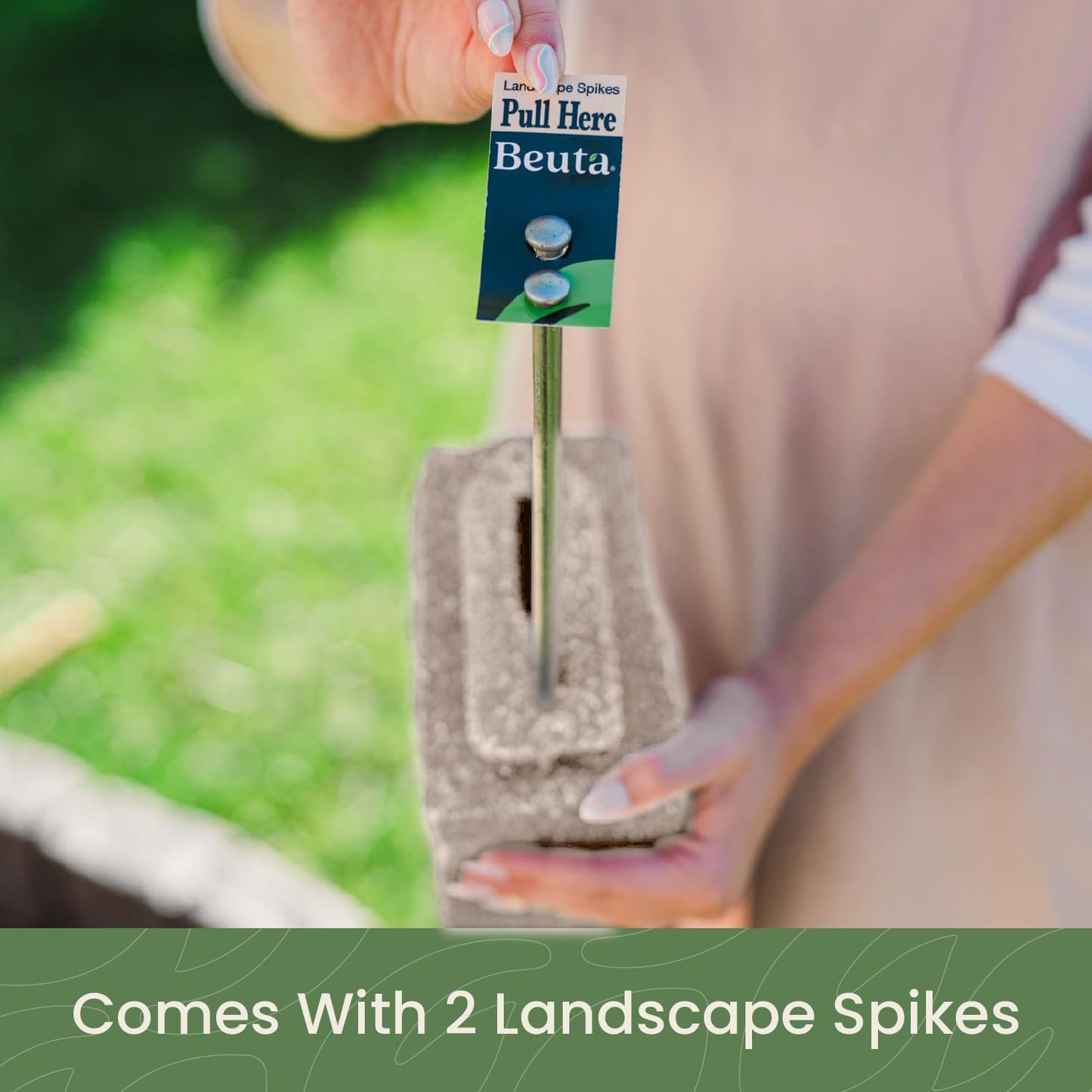 Beuta Landscape Edging | Garden Edging Border | Faux Stone Blocks for Lawn Edging, Flower Beds & Yard Edging – 4 Pack | Each Section Has 6 Blocks 48" L x 4" W x 6.5" H | 8 Spikes | Cobblestone