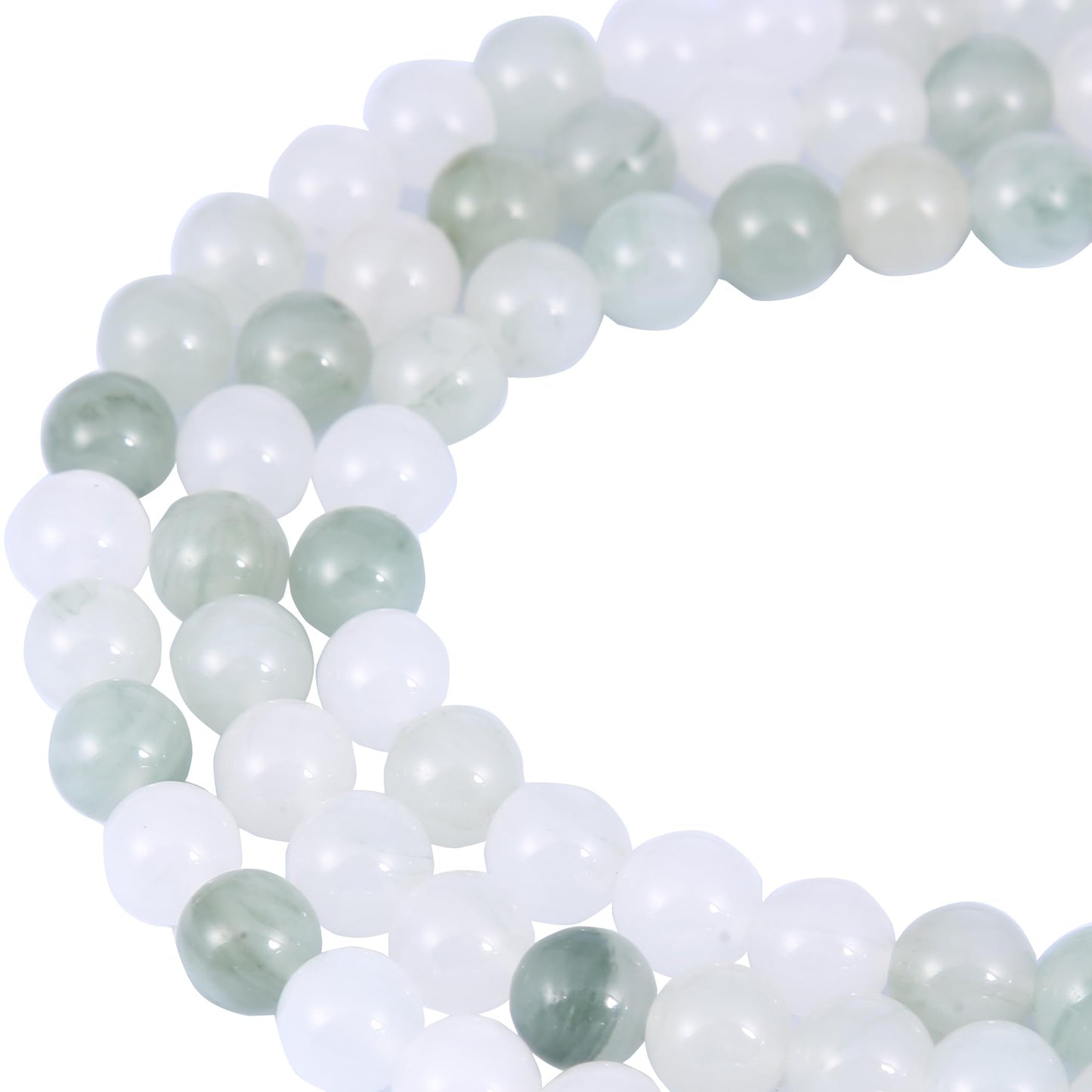 Natural 8mm Iceberg Jade Gemstone Beads Energy Healing Crystal Round Loose Stone Beads for Jewelry Making DIY Bracelets Necklaces