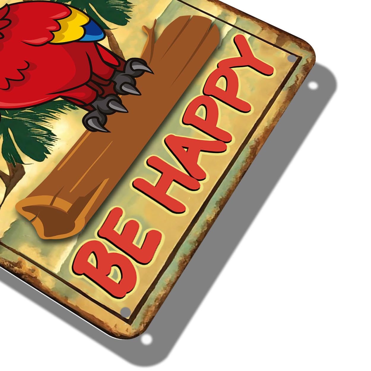 MOUNTWOLF Don't Worry Be Happy 8" x 12" Outdoor Metal Signs for Backyard, Patio, Porch Decor