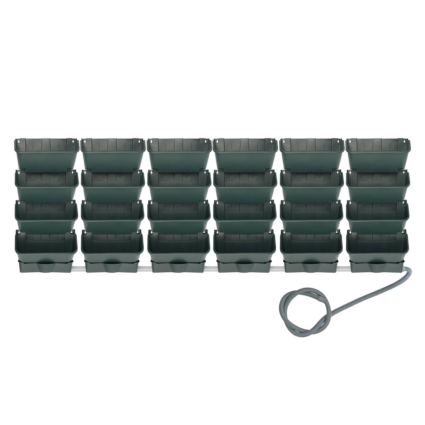NEATOOM 24 Pocket Vertical Garden Planter Wall Mounted, 13 inch Self Watering Hanging Vertical Flowerpot, Plastic Indoor Outdoor Hanging Pocket Planters for Vegetables, Fruits, and Herbs (Army Green)